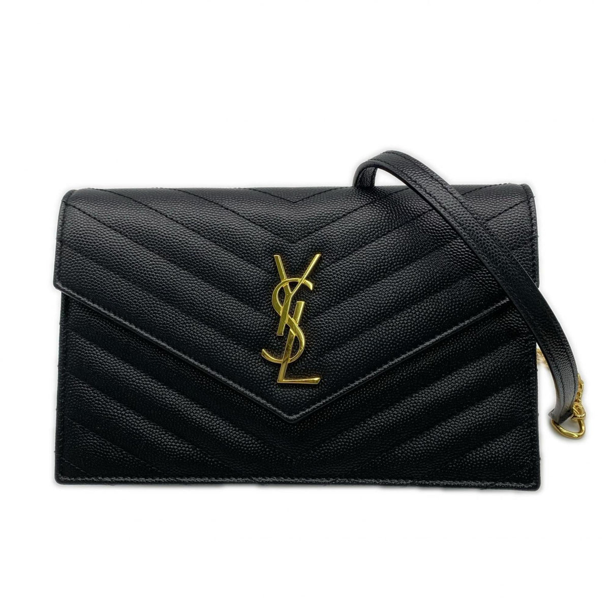 Yves Saint Laurent Black Chain/Shoulder Wallet (Pre-Owned)