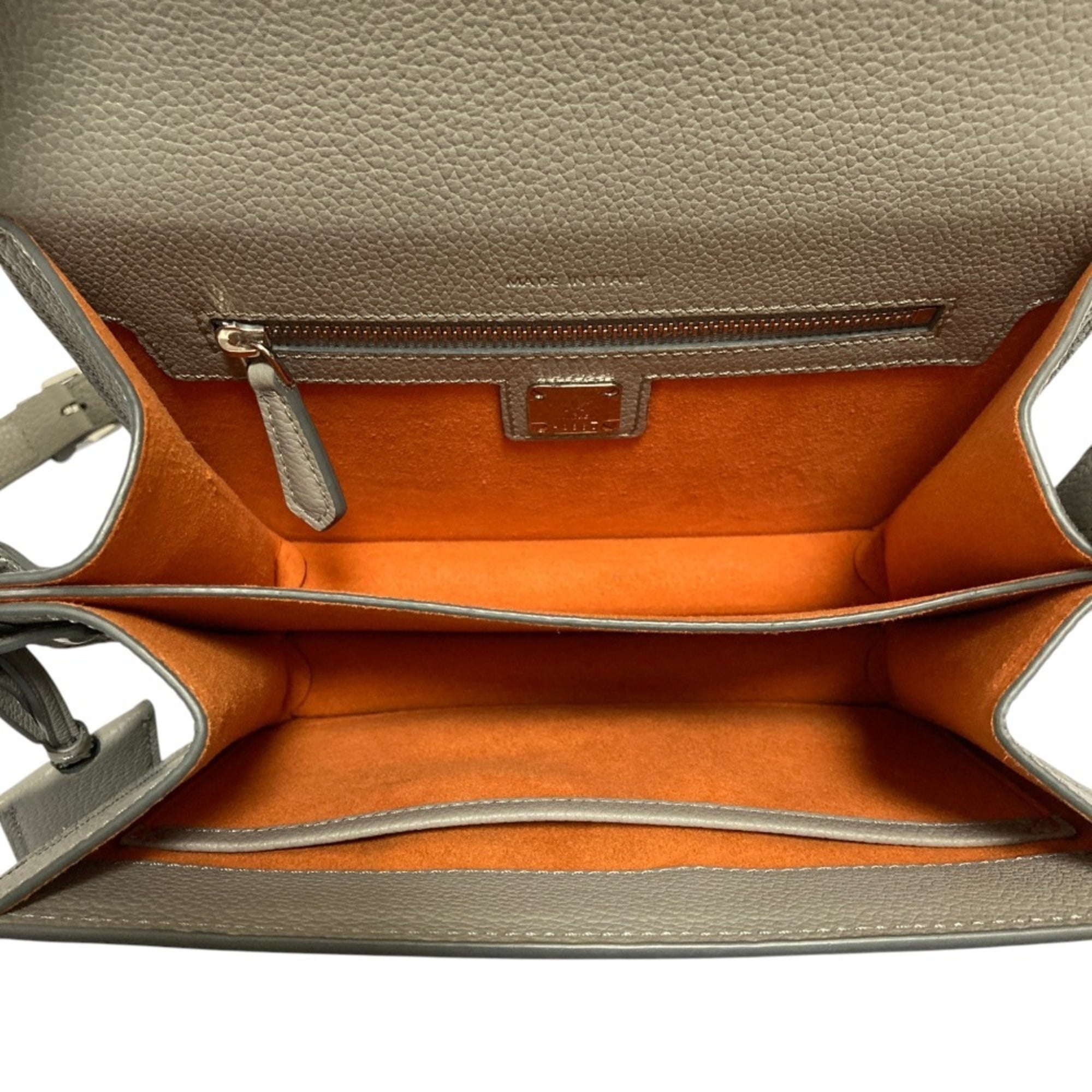 Mcm Gray Leather Shoulder Bag (Pre-Owned)