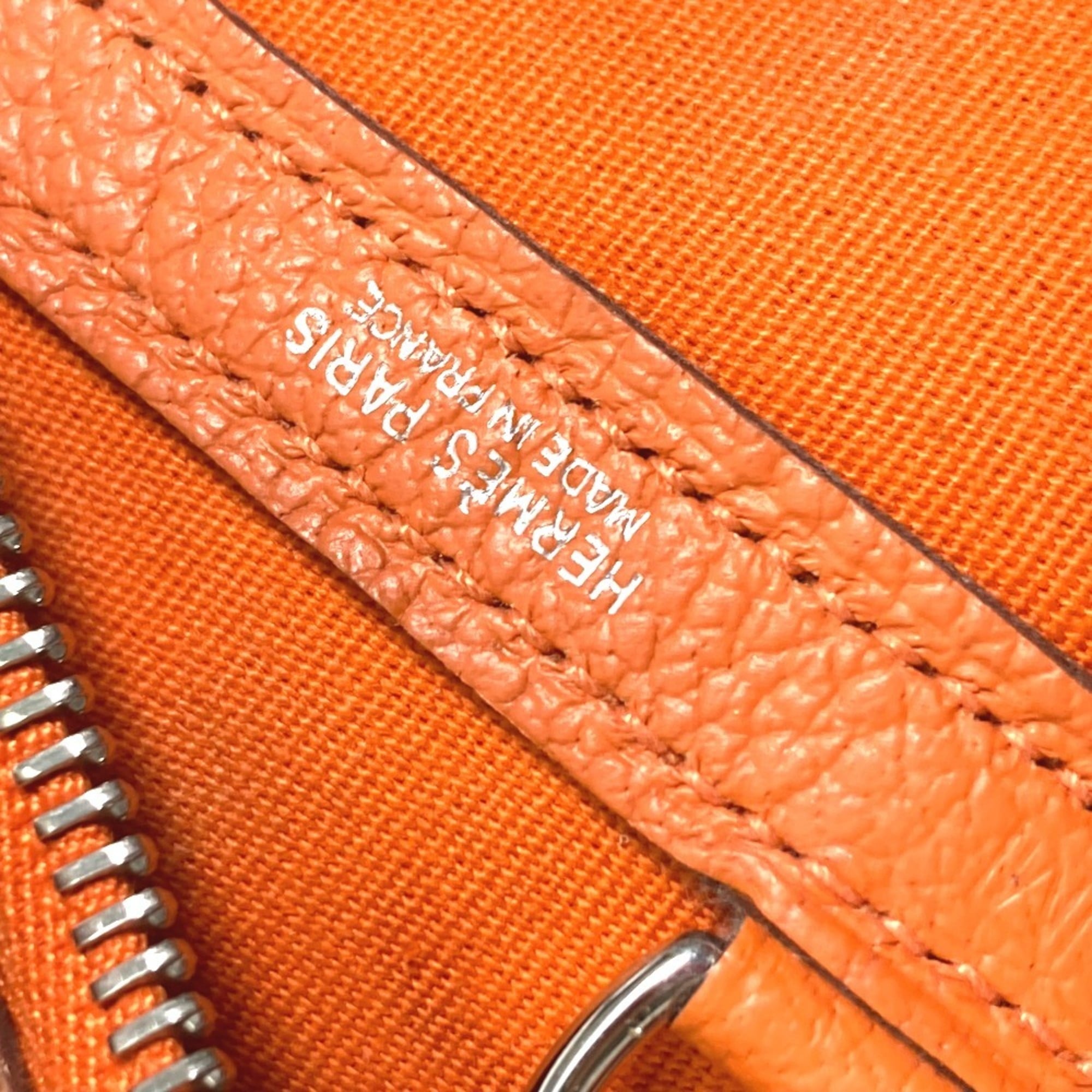 Hermes Orange Toile Officier Shoulder Bag Tote Bag (Pre-Owned)