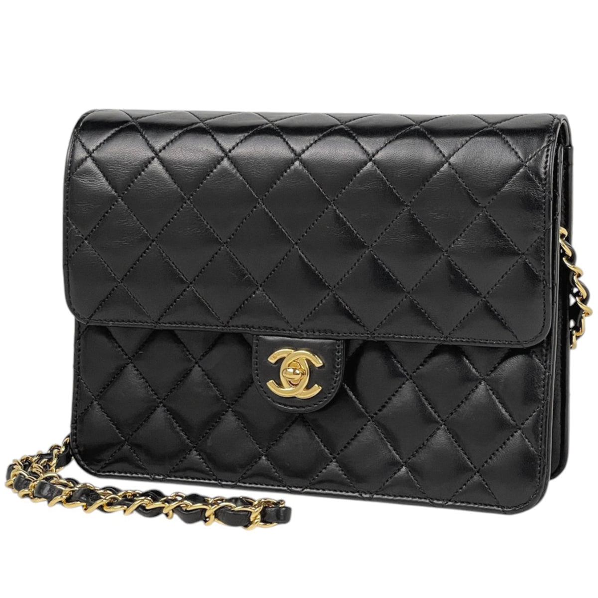 Chanel Black Leather Shoulder Bag (Pre-Owned)