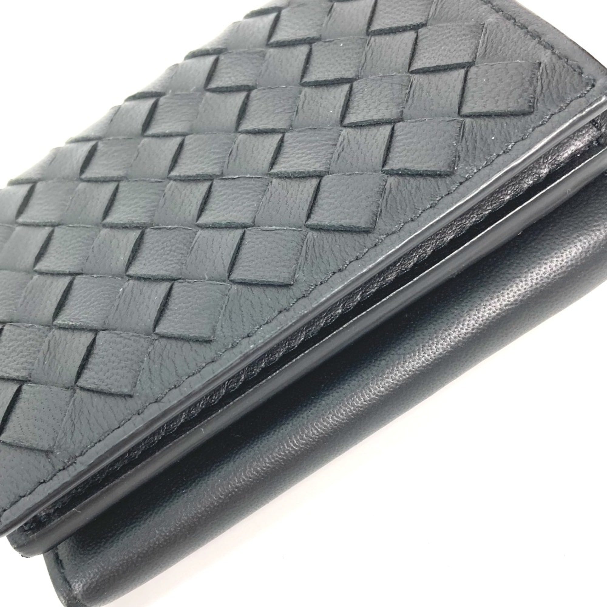 Bottega Veneta Black Leather Wallet (Tri-Fold) (Pre-Owned)