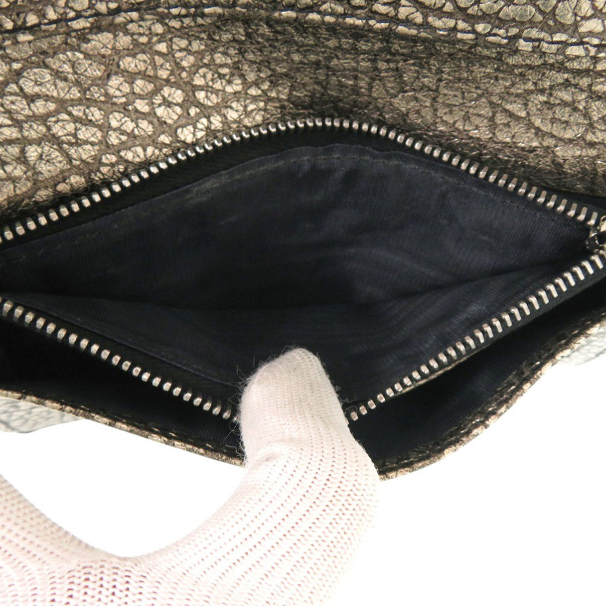 Celine Gunmetal Leather Long Wallet (Bi-Fold) (Pre-Owned)