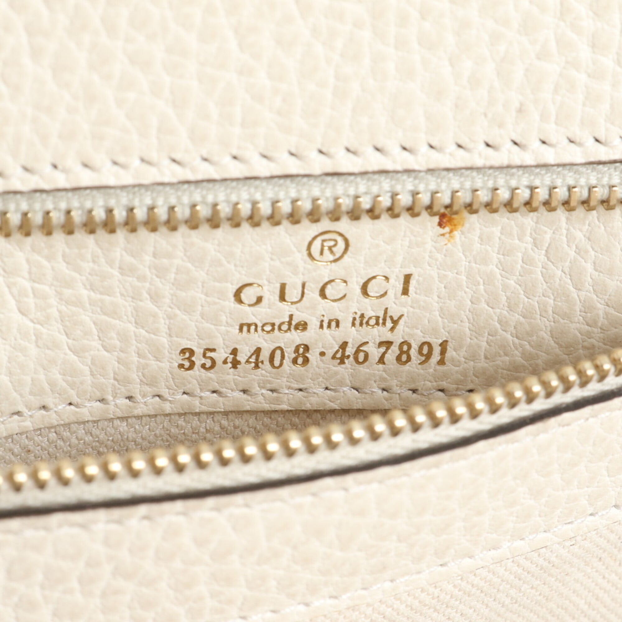 Gucci White Leather Handbag Shoulder Bag Tote Bag (Pre-Owned)