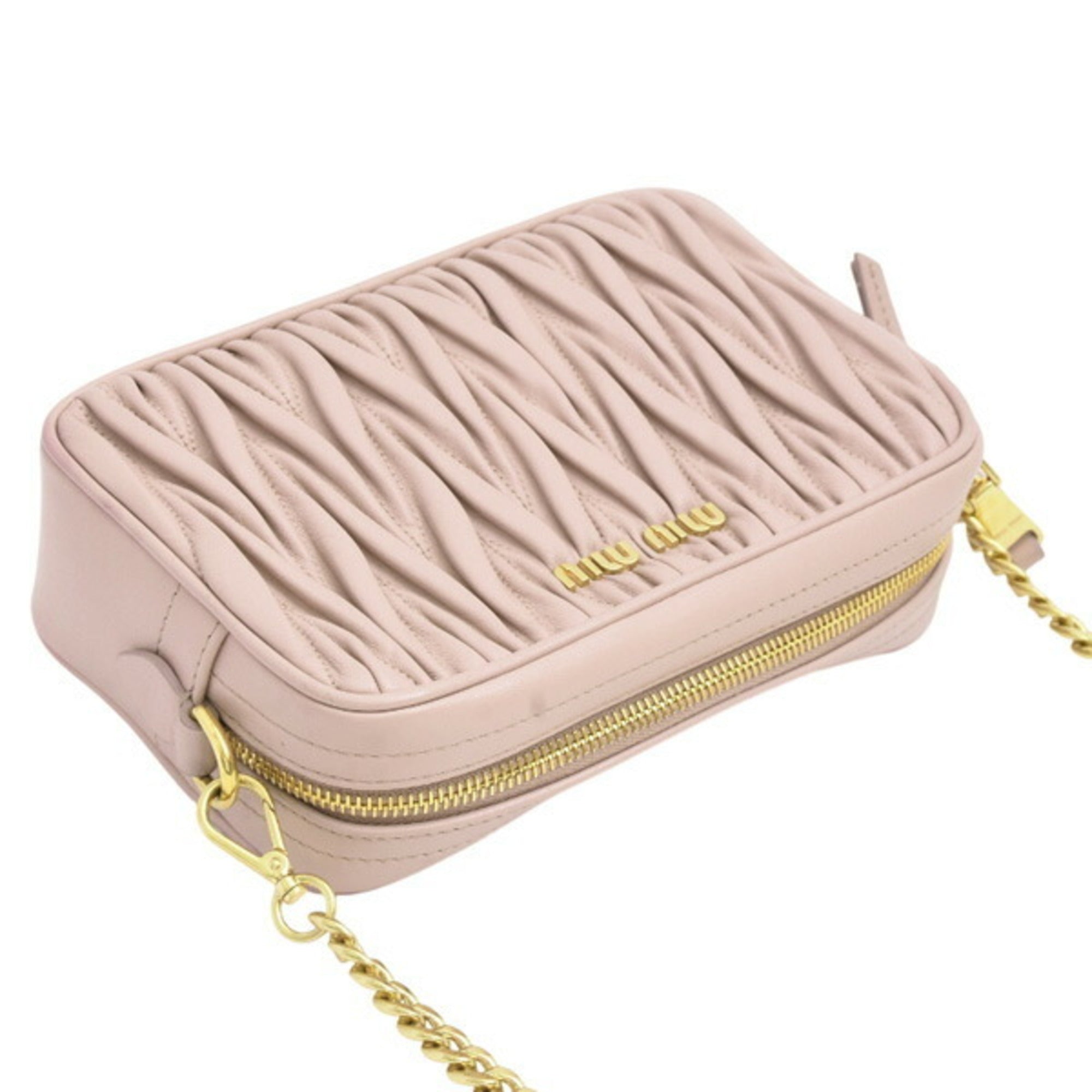 Miu Miu Matelasse Pink Leather Shoulder Bag (Pre-Owned)