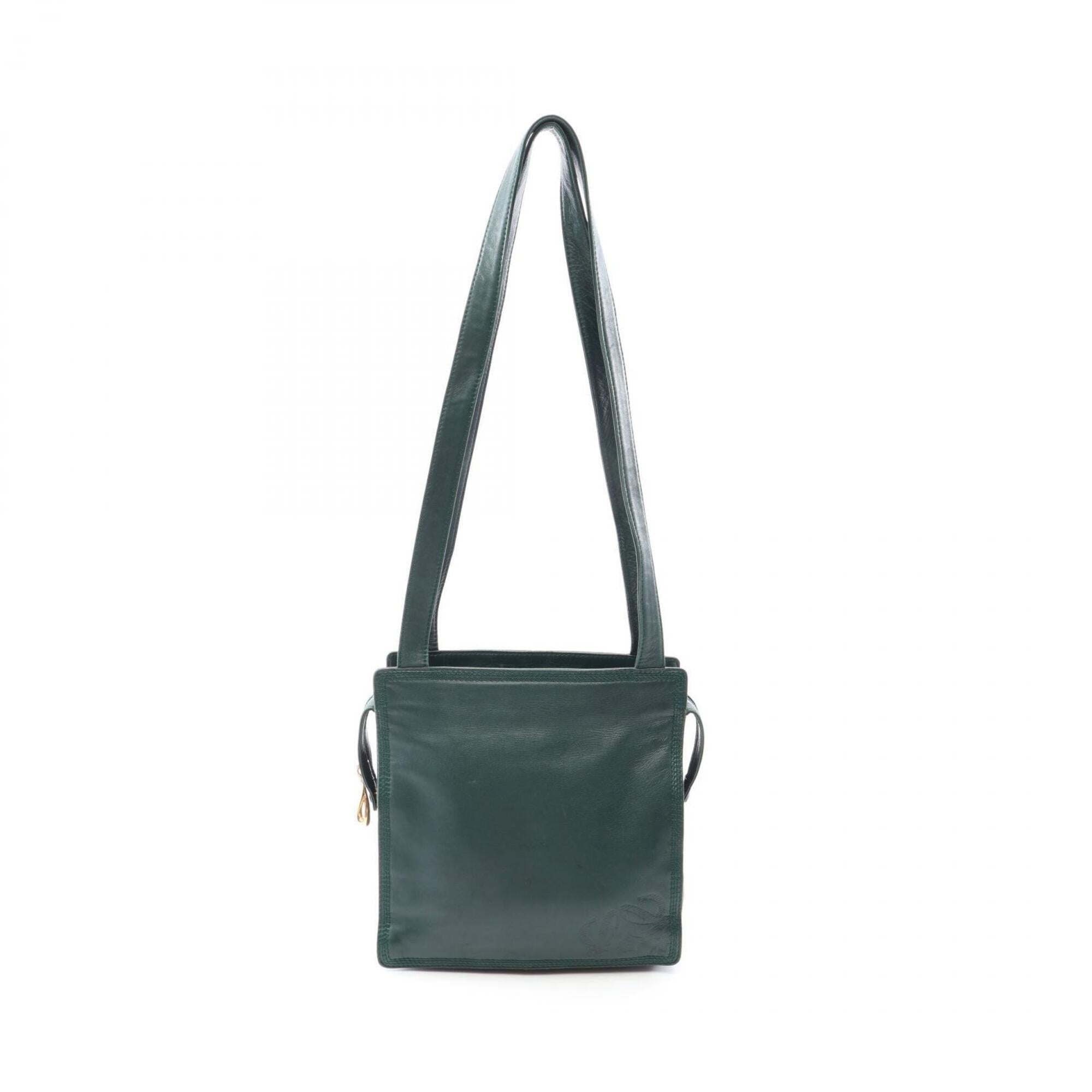 Loewe Green Leather Handbag Tote Bag (Pre-Owned)