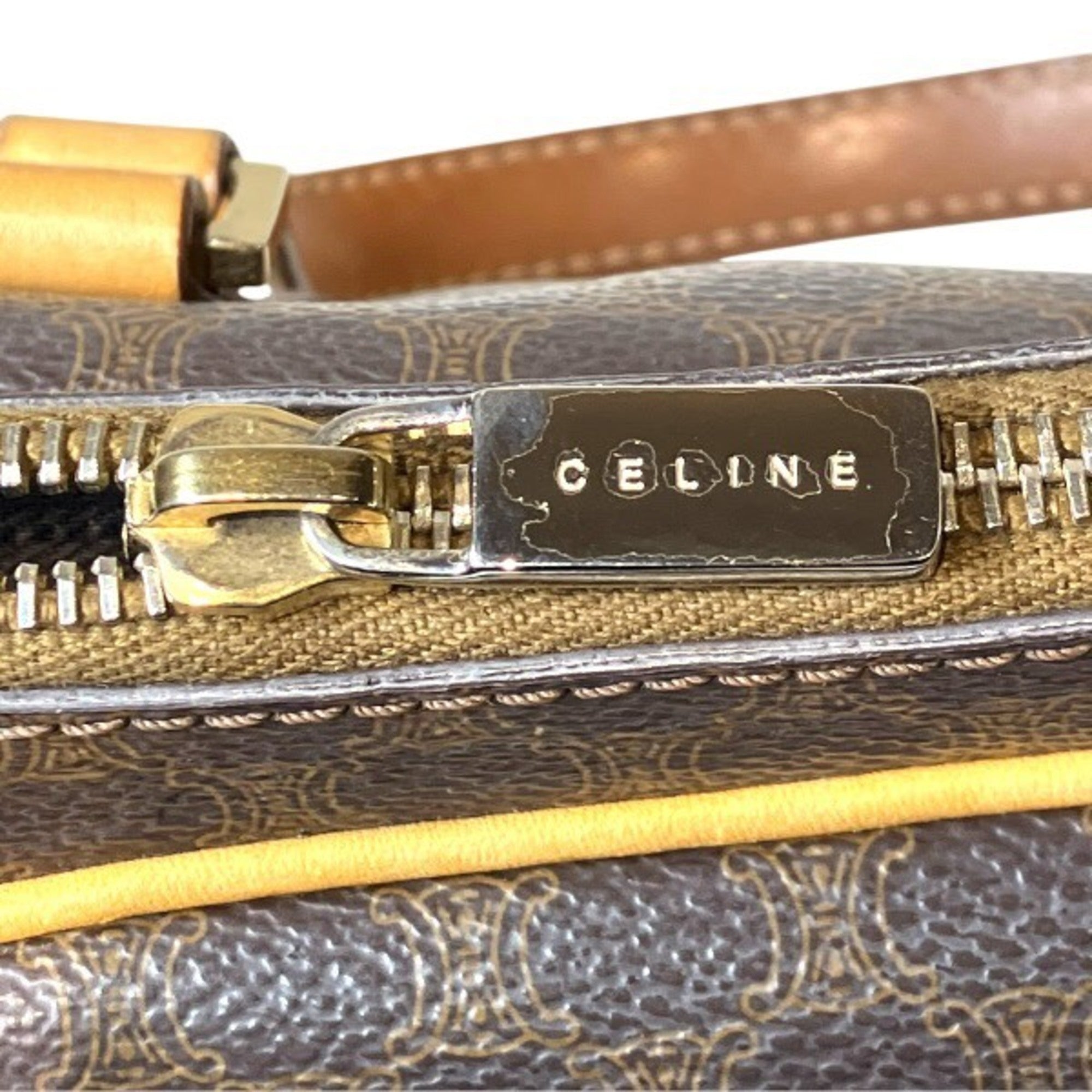 Celine Brown Leather Handbag Shoulder Bag (Pre-Owned)