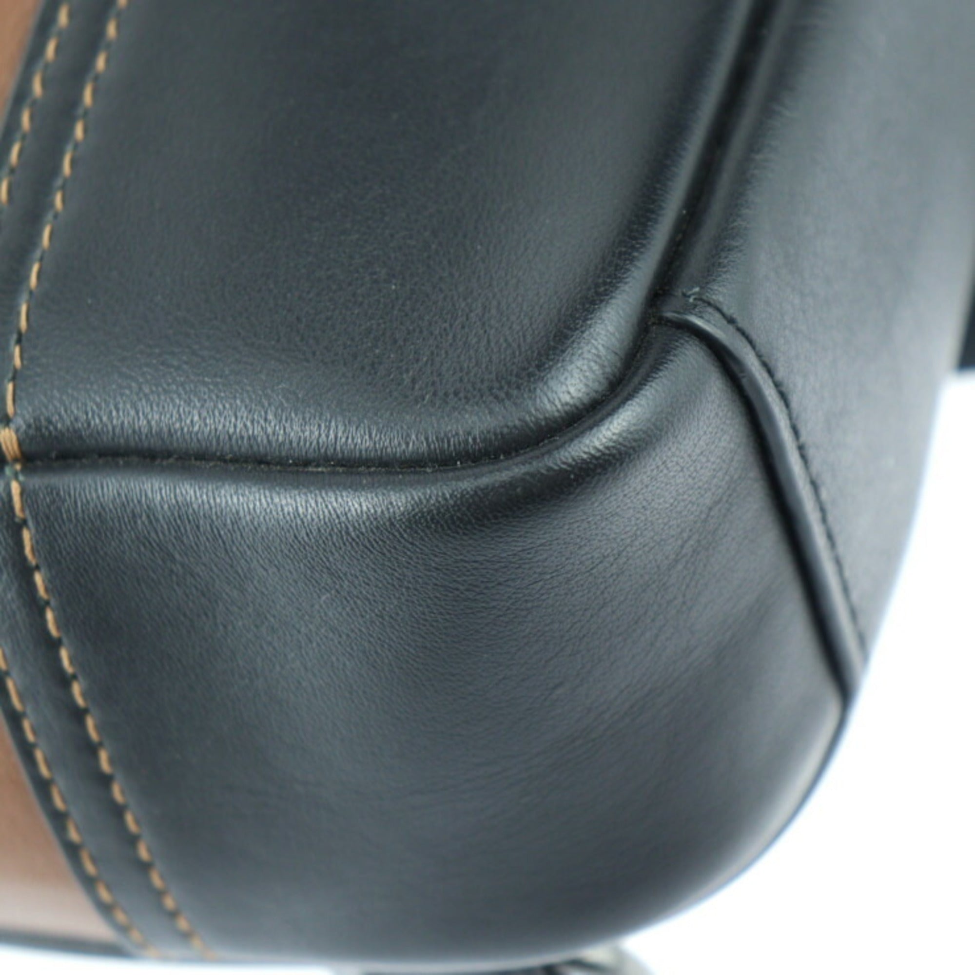 Coach Black Brown Leather Shoulder Bag Sling Bag (Pre-Owned)