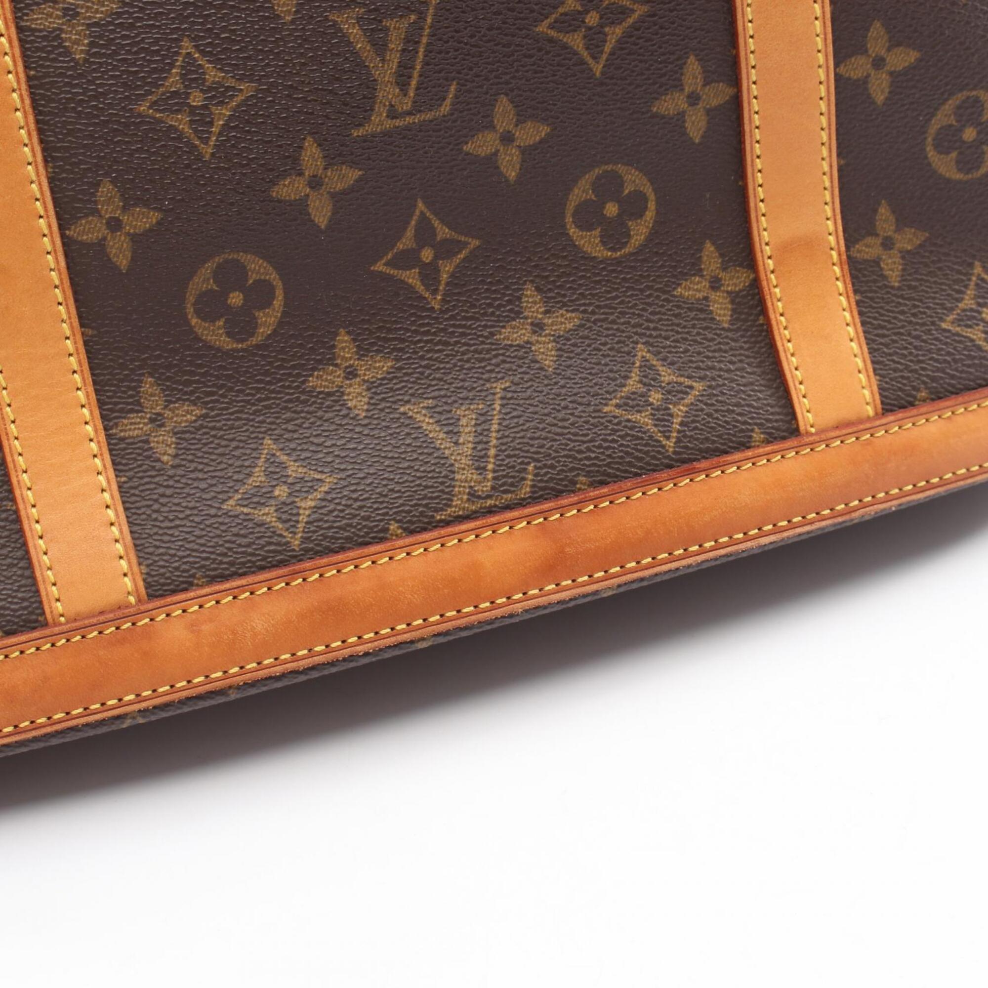 Louis Vuitton Brown Coated Canvas Leather Handbag Shoulder Bag (Pre-Owned)
