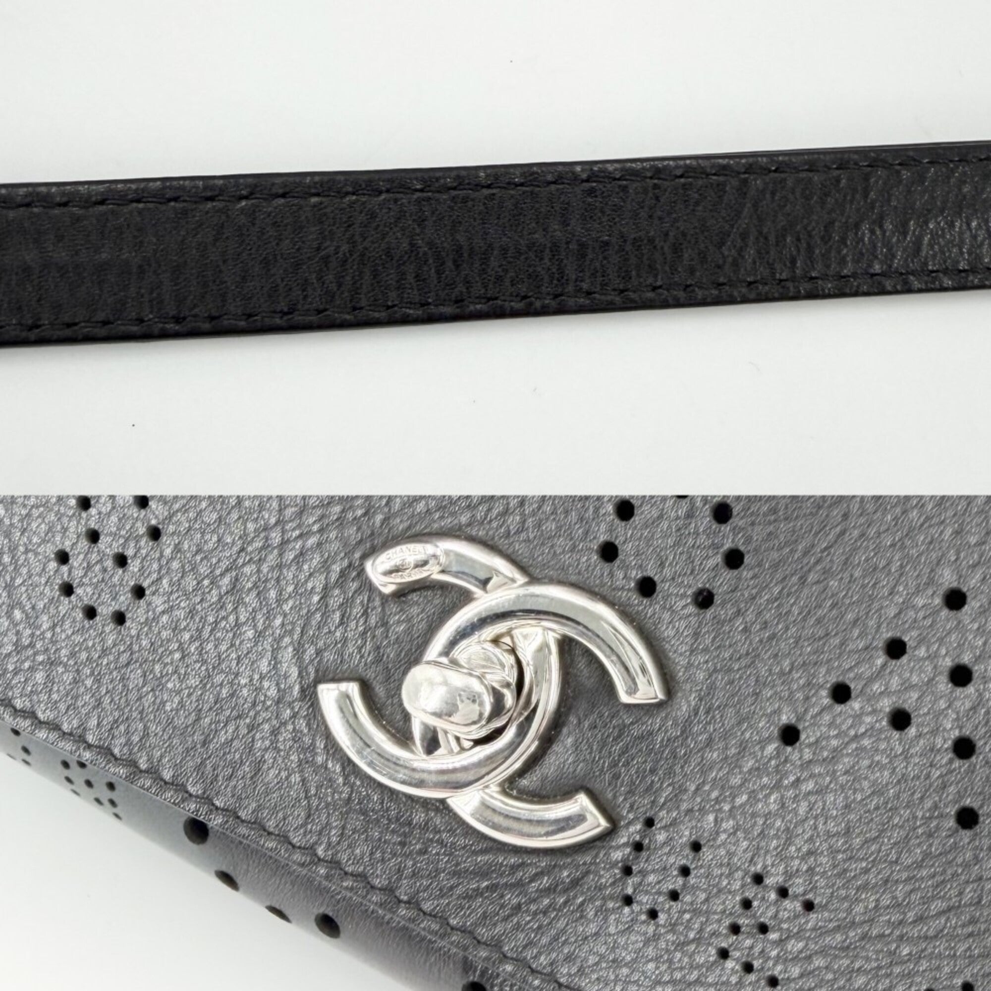 Chanel Black Leather Shoulder Bag (Pre-Owned)
