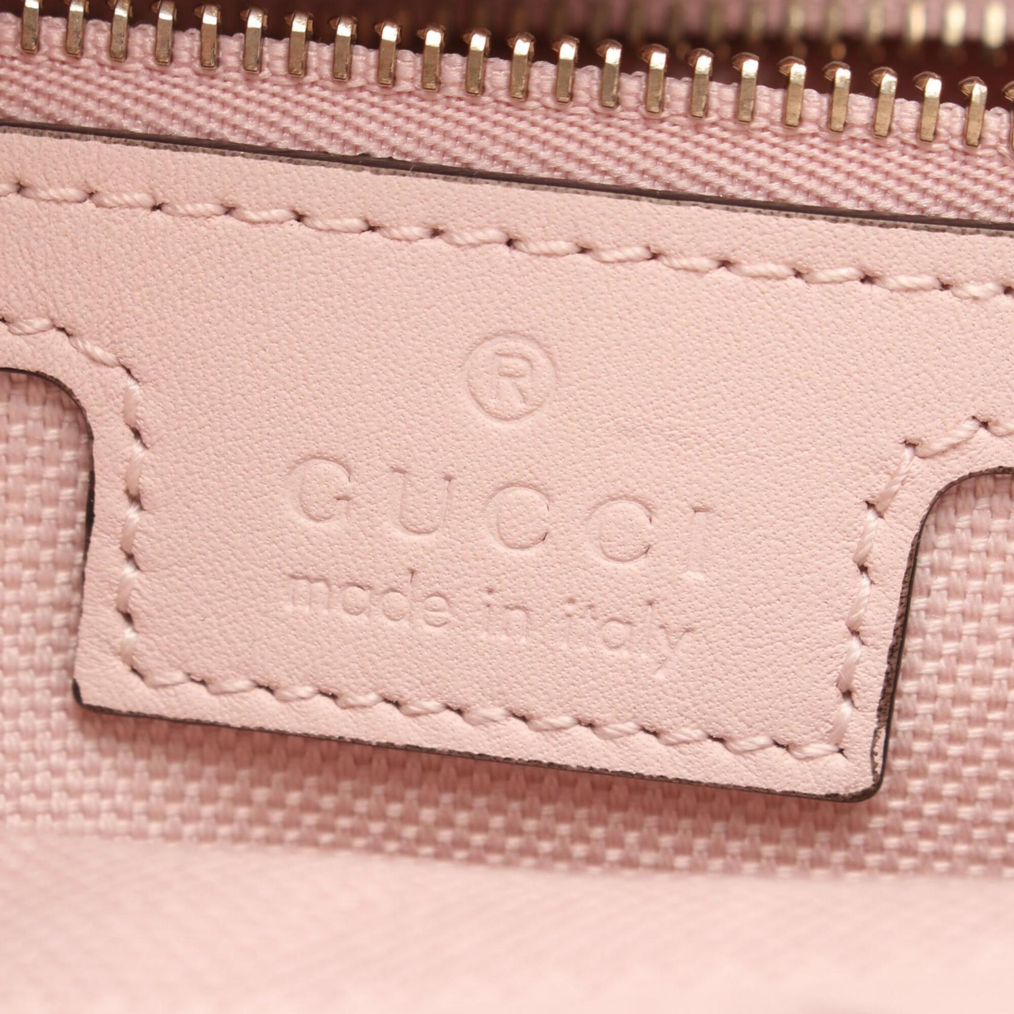 Gucci Pink Leather Handbag Tote Bag (Pre-Owned)