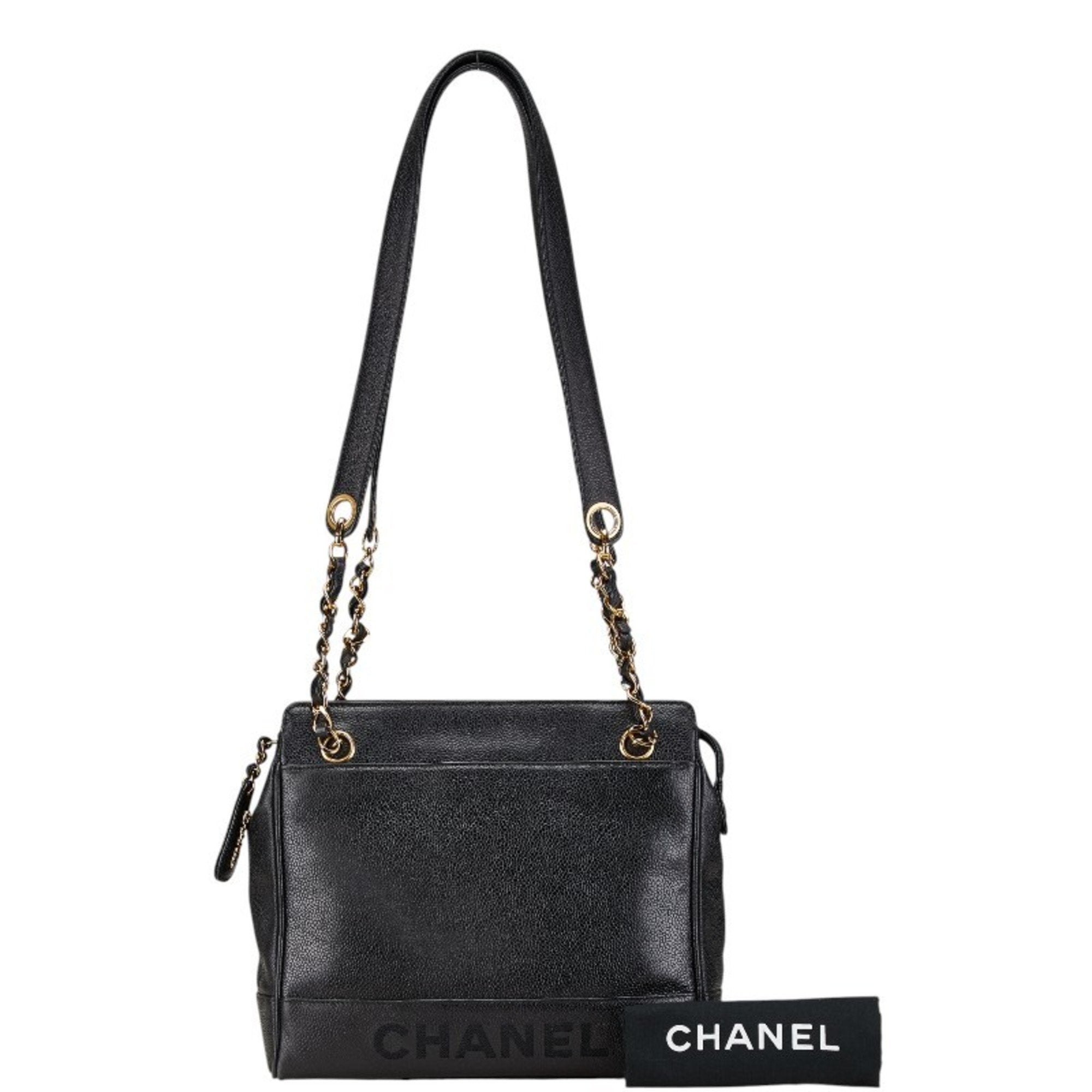 Chanel Black Grained Calfskin Tote Bag (Pre-Owned)