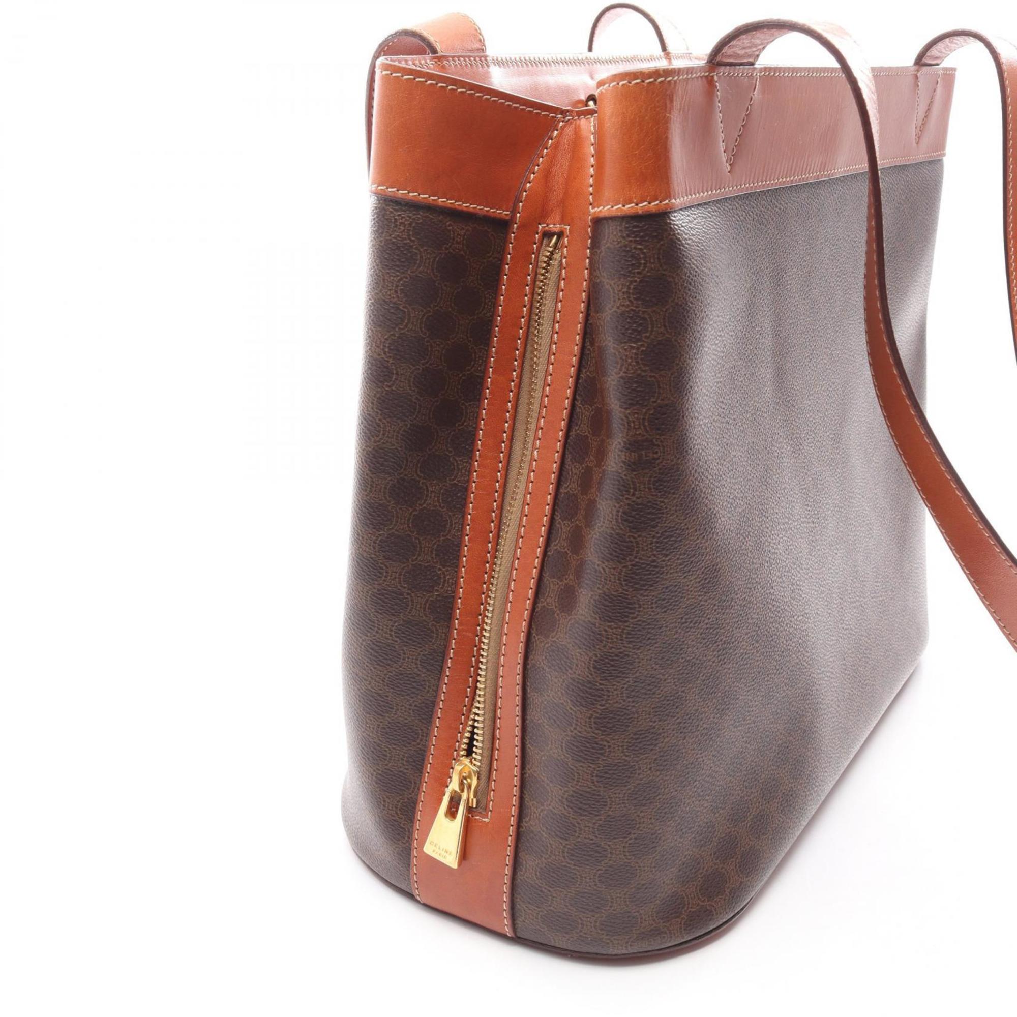 Celine Brown Coated Canvas Handbag Tote Bag (Pre-Owned)
