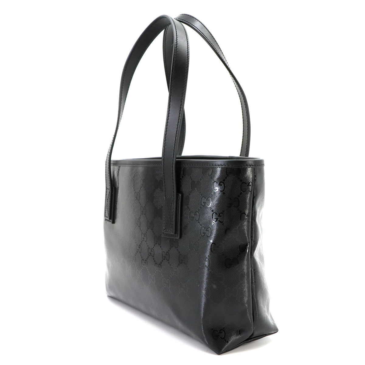 Gucci Black Pvc Leather Handbag Tote Bag (Pre-Owned)
