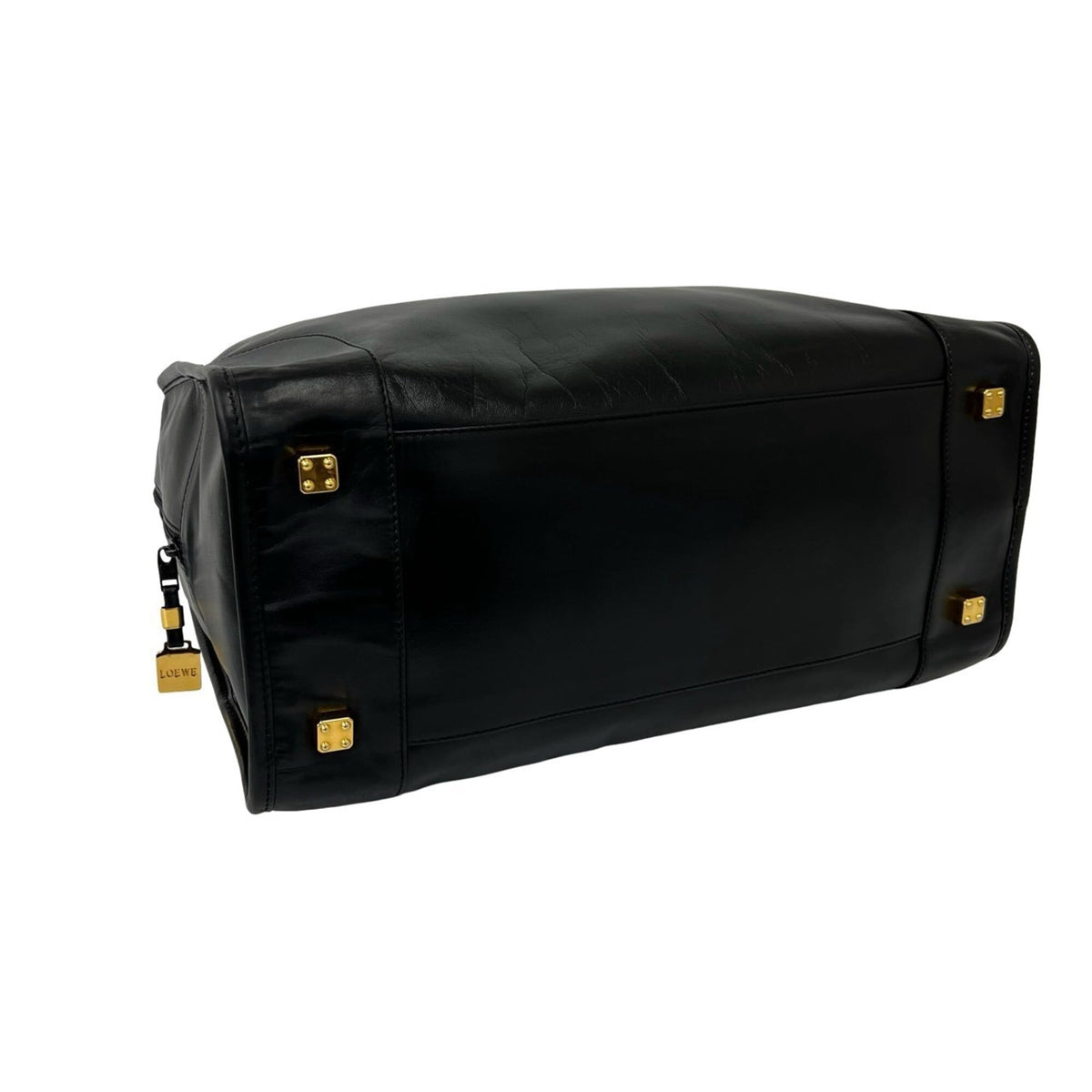Loewe Black Leather Boston Bag Handbag (Pre-Owned)