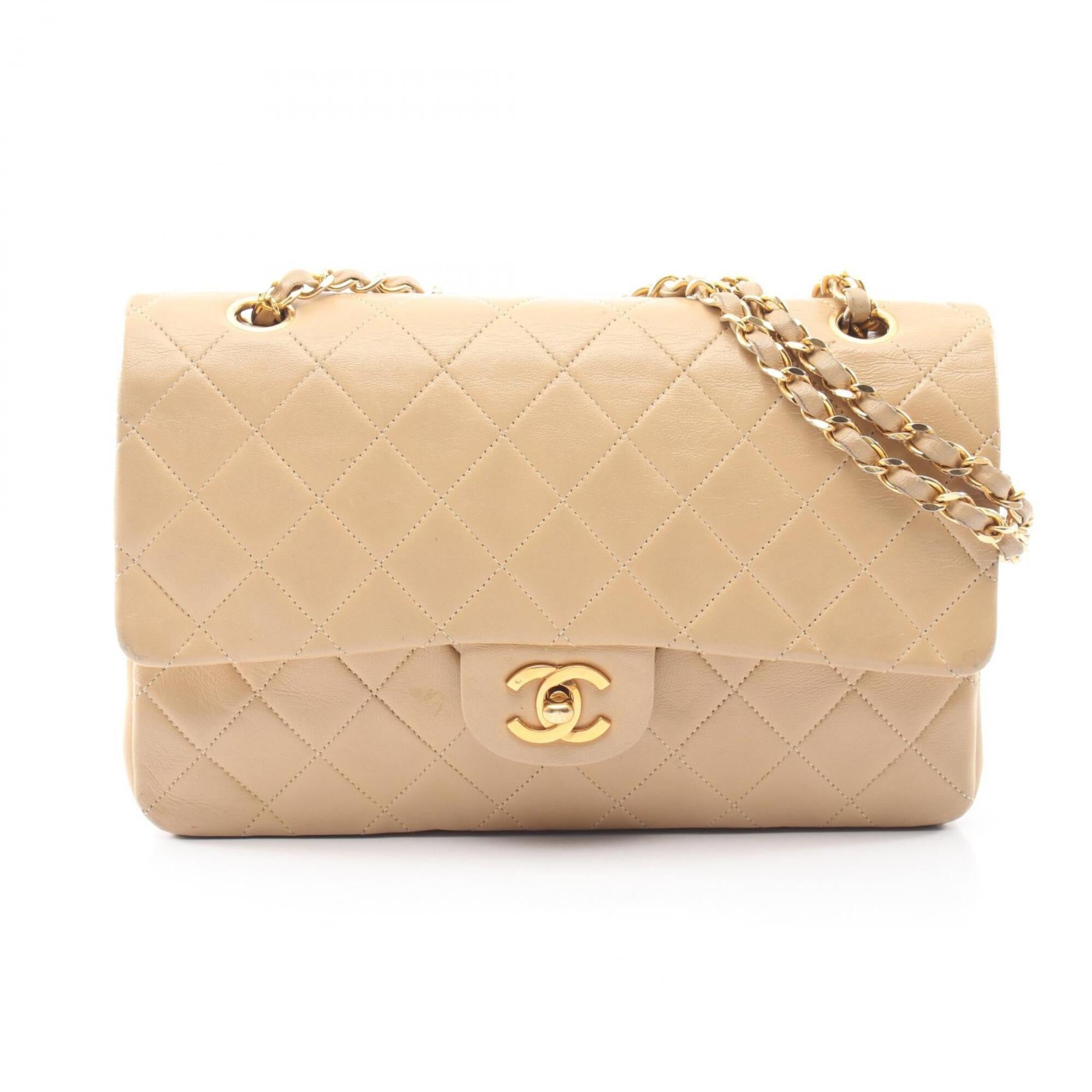 Chanel Beige Leather Handbag Shoulder Bag (Pre-Owned)