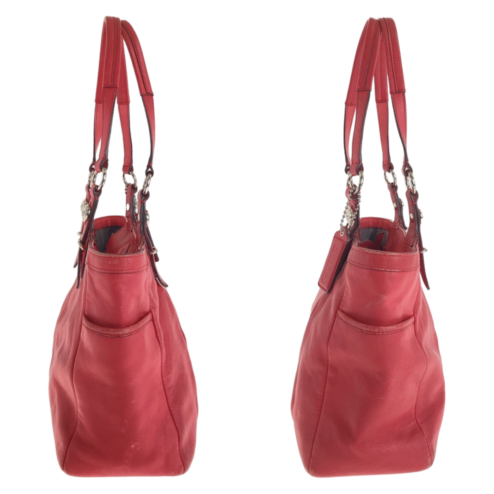 Coach Pink Leather Shoulder Bag Tote Bag (Pre-Owned)