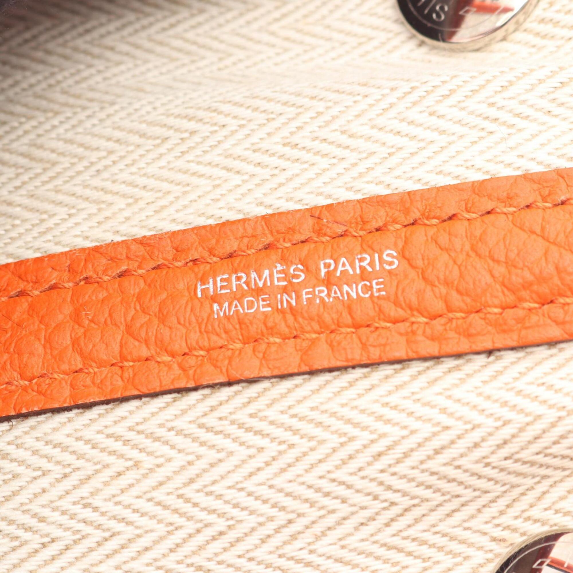 Hermes Orange Country Leather Handbag Tote Bag (Pre-Owned)