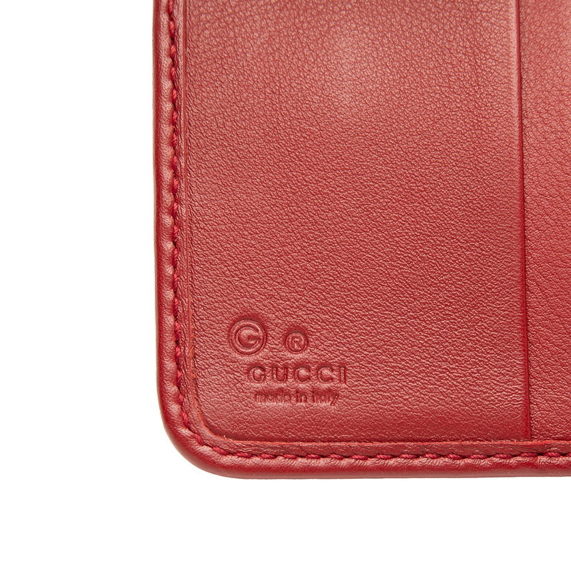 Gucci Red Color Leather Wallet (Bi-Fold) (Pre-Owned)