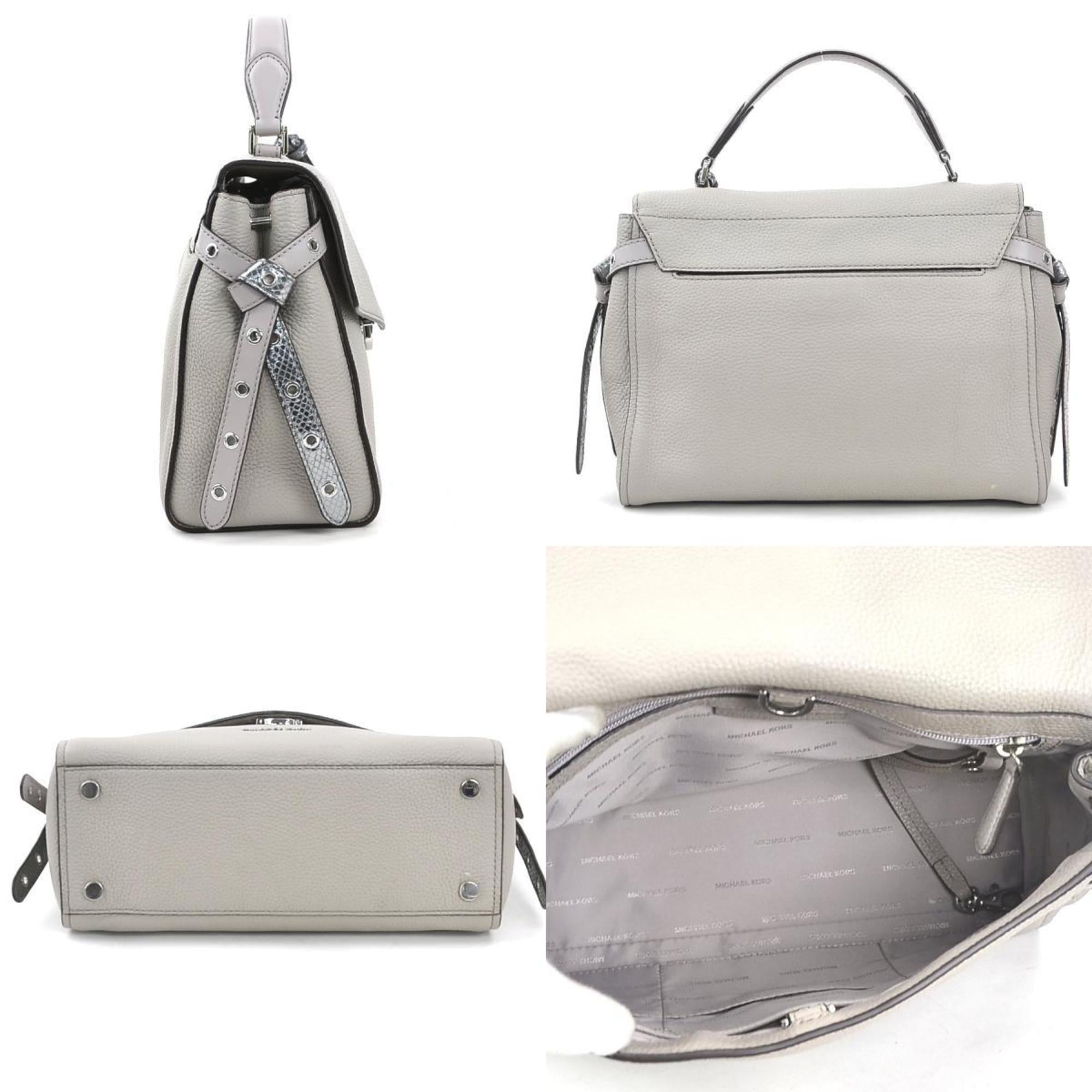 Michael Kors Gray Leather Handbag Shoulder Bag (Pre-Owned)