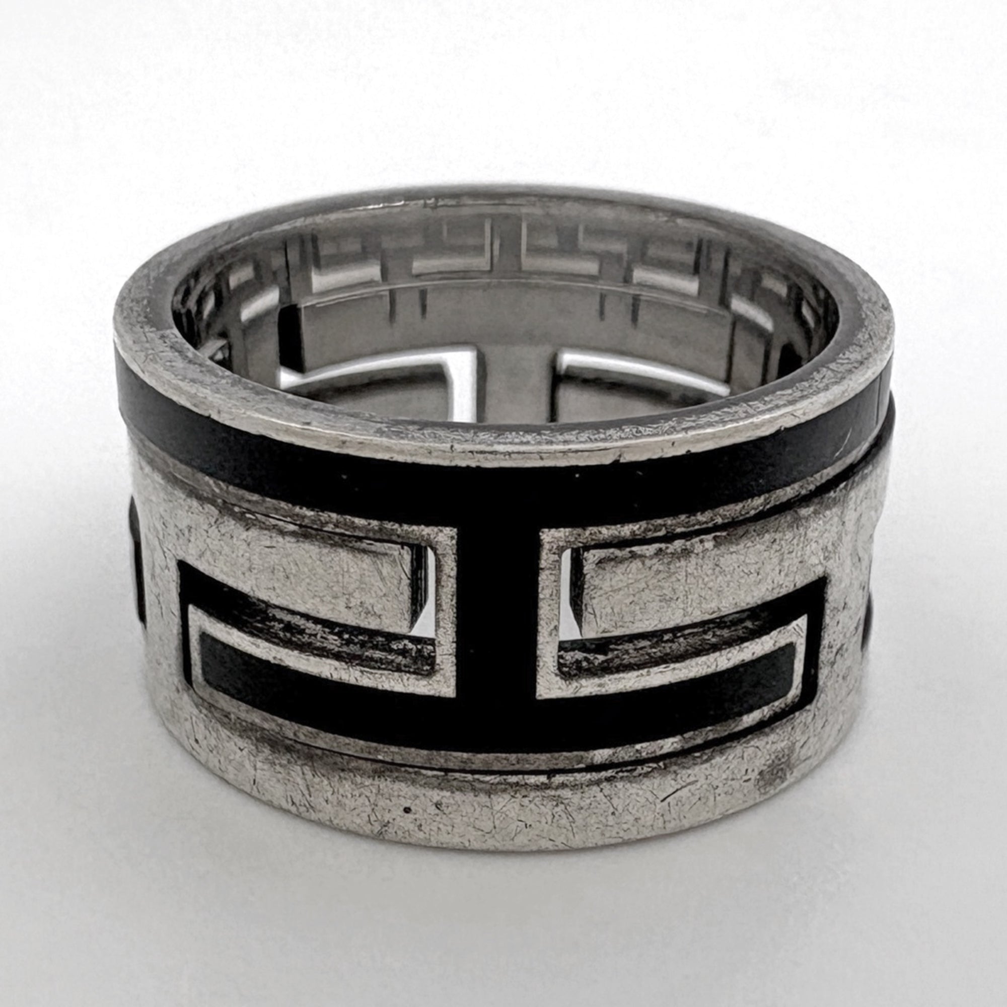 Hermes Silver Silver 925 Band Ring (Pre-Owned)