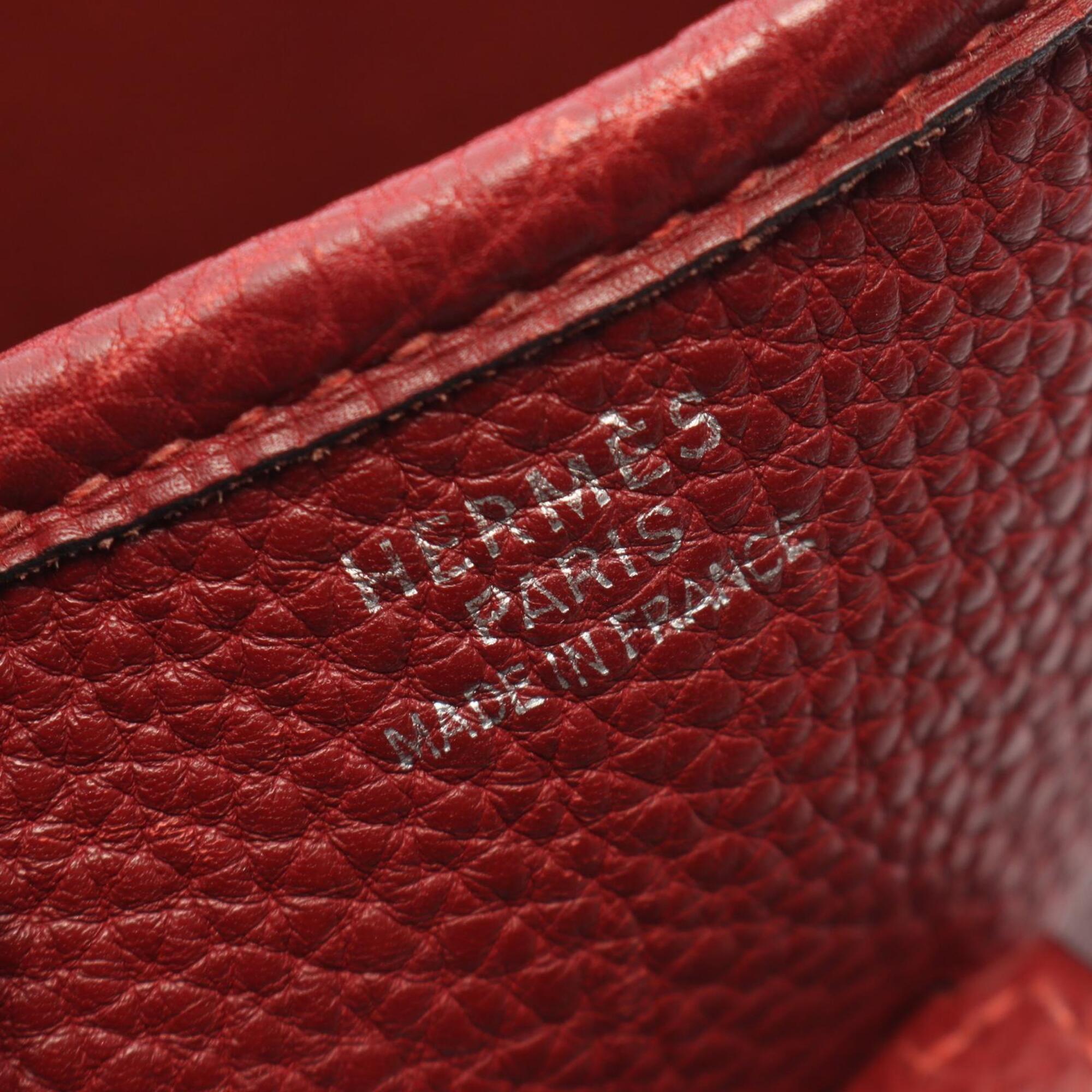 Hermes Bordeaux Taurillon Clemence Leather Leather Handbag Shoulder Bag (Pre-Owned)