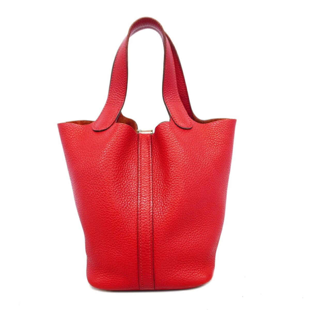 Hermes Rouge Casaque Taurillon Clemence Leather Handbag (Pre-Owned)