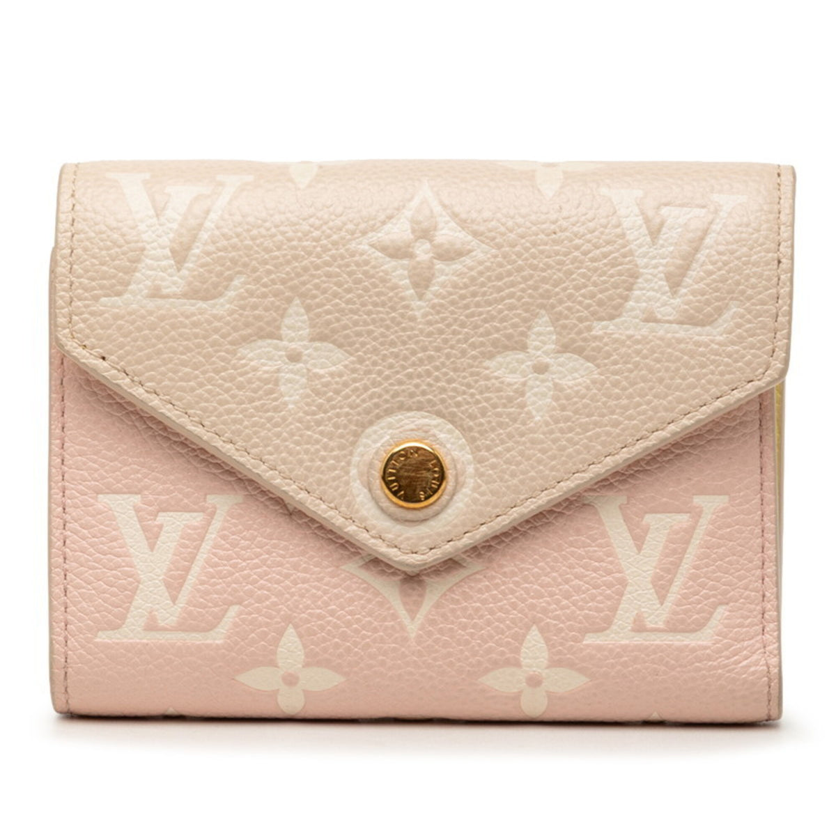 Louis Vuitton Monogram Empreinte Beige Rose Yellow Leather Wallet (Bi-Fold) (Pre-Owned)