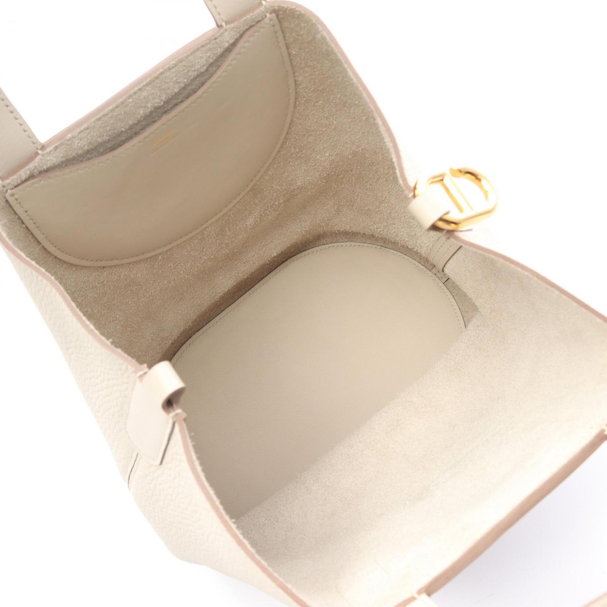Hermes Beige Taurillon Clemence Leather Swift Leather Handbag (Pre-Owned)