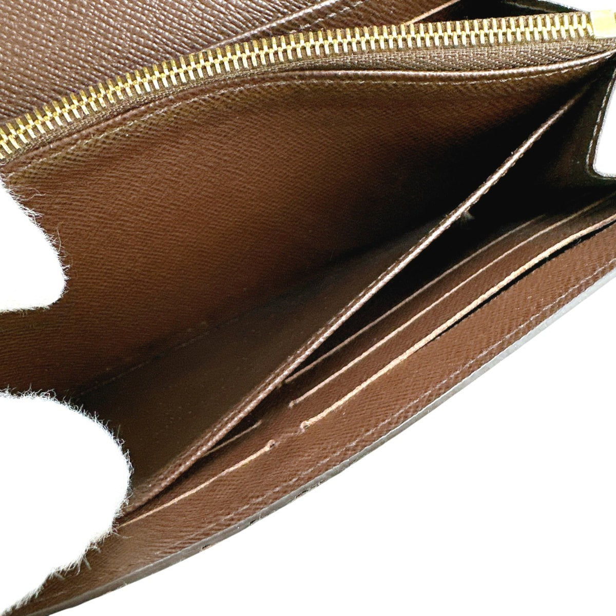 Louis Vuitton Brown Ebene Damier Canvas Long Wallet (Tri-Fold) (Pre-Owned)