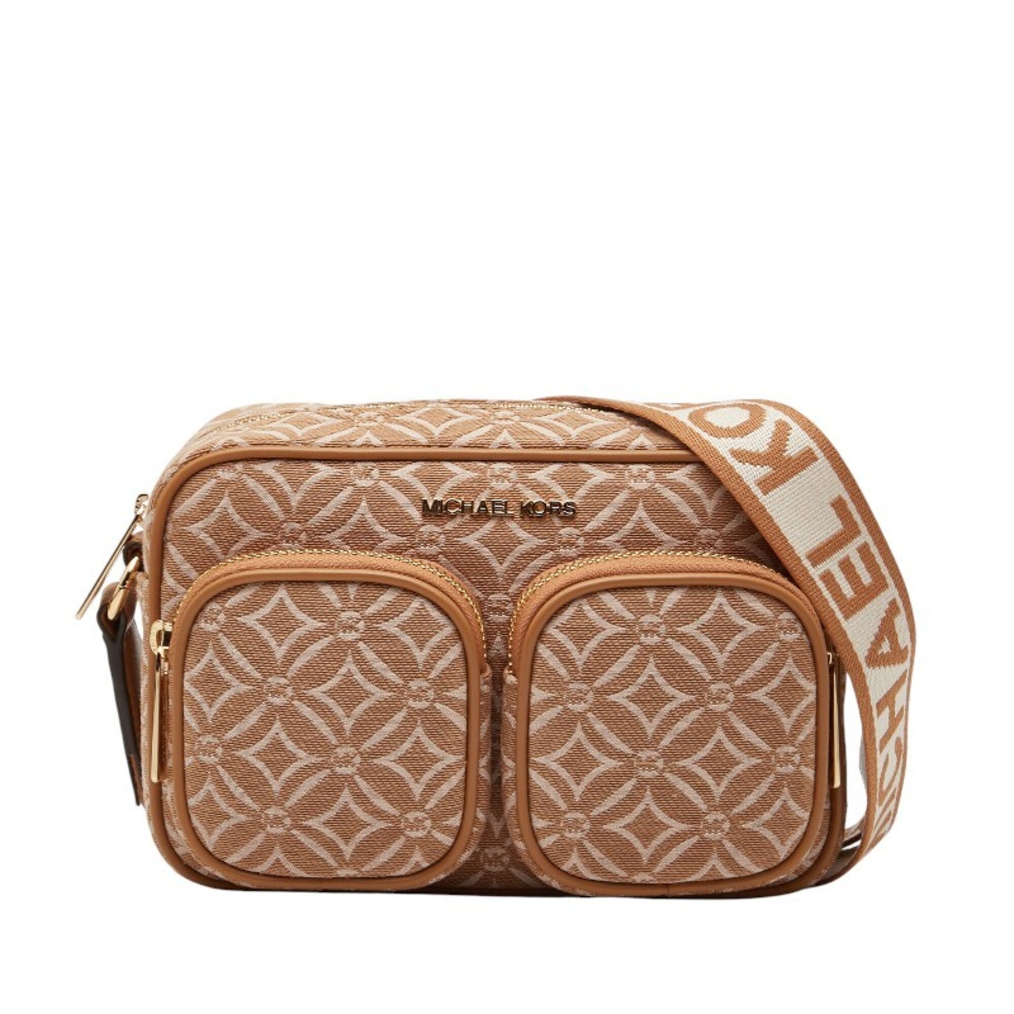 Michael Kors Brown Canvas Leather Pouch Shoulder Bag (Pre-Owned)