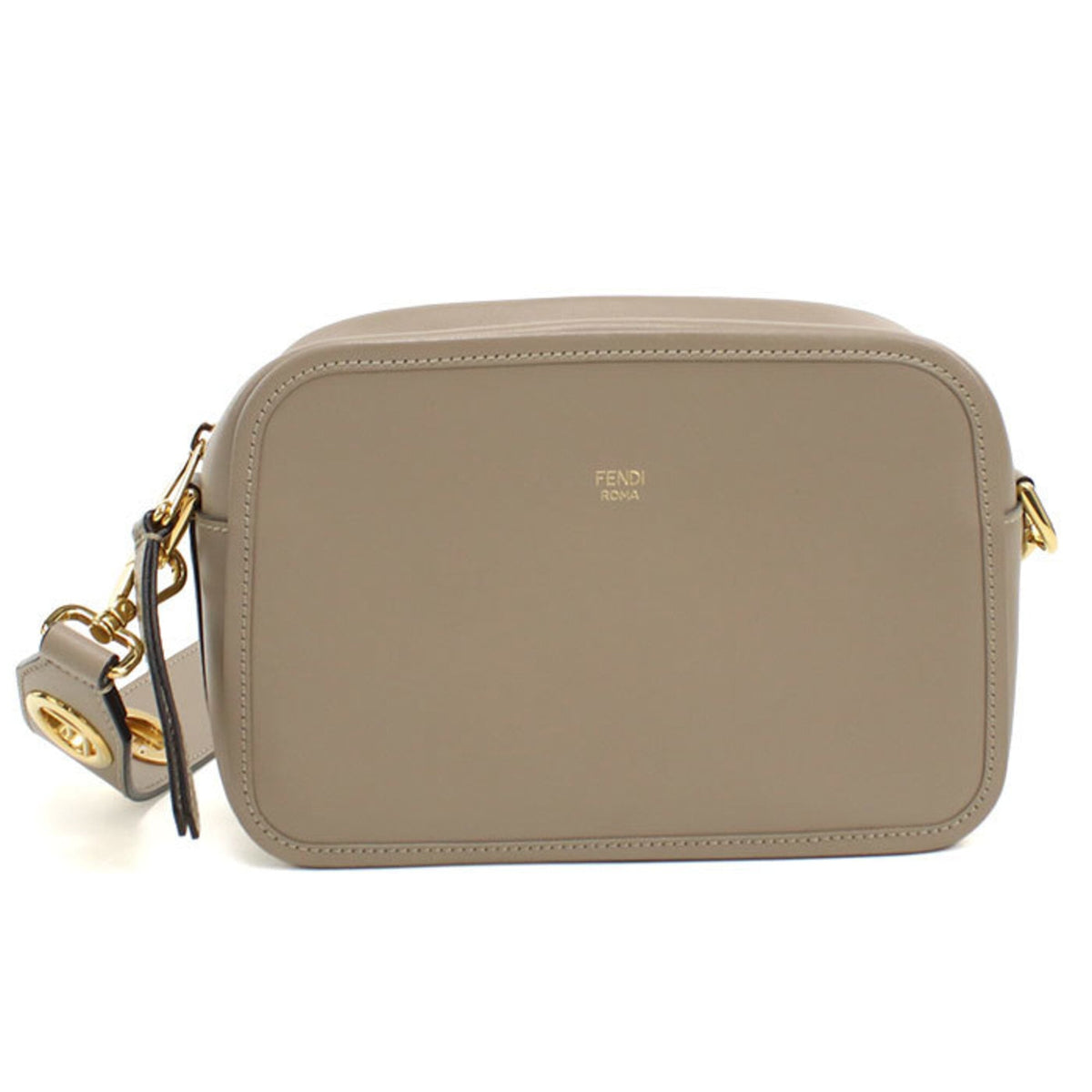 Fendi Gray Leather Shoulder Bag (Pre-Owned)