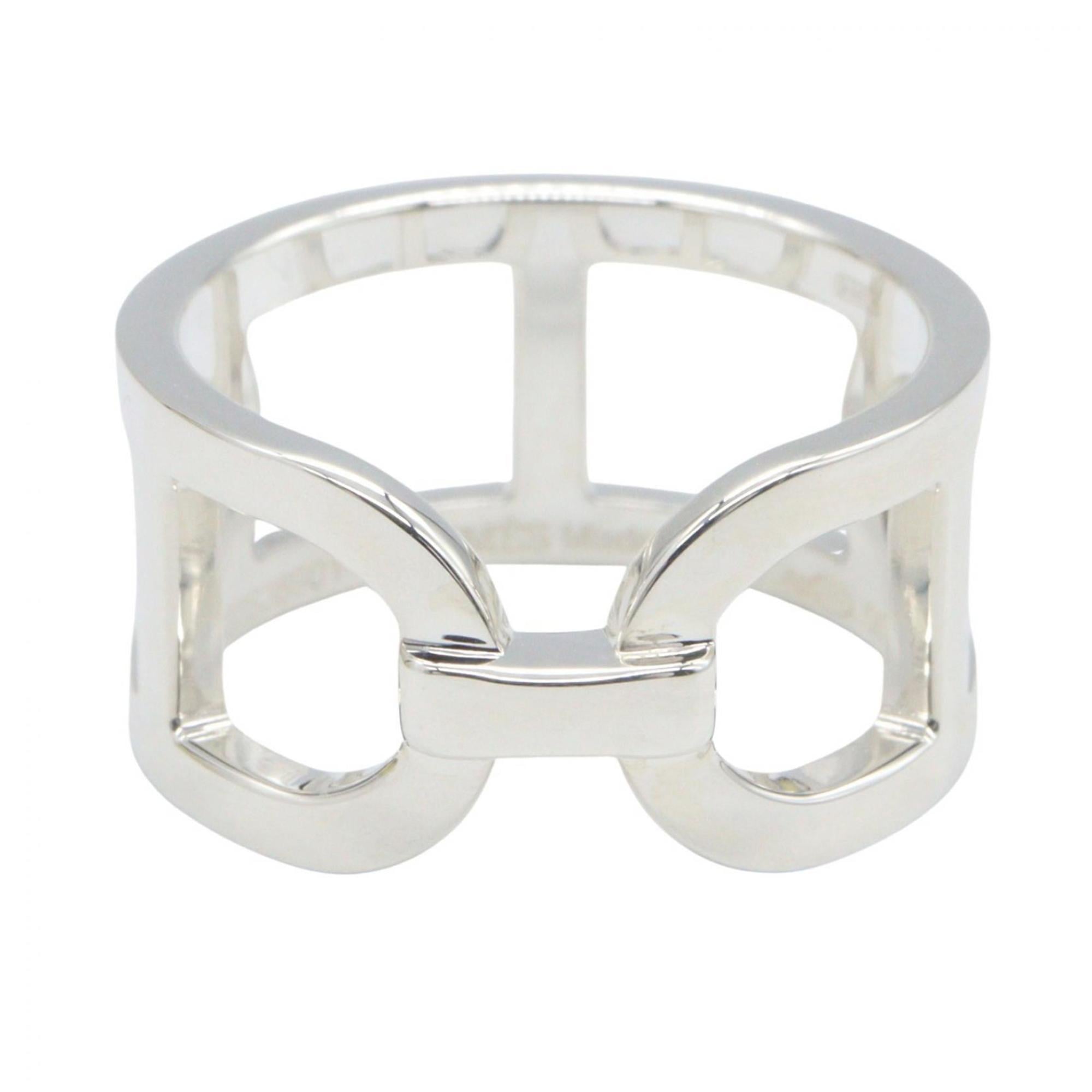 Hermes Silver Silver 925 Band Ring (Pre-Owned)
