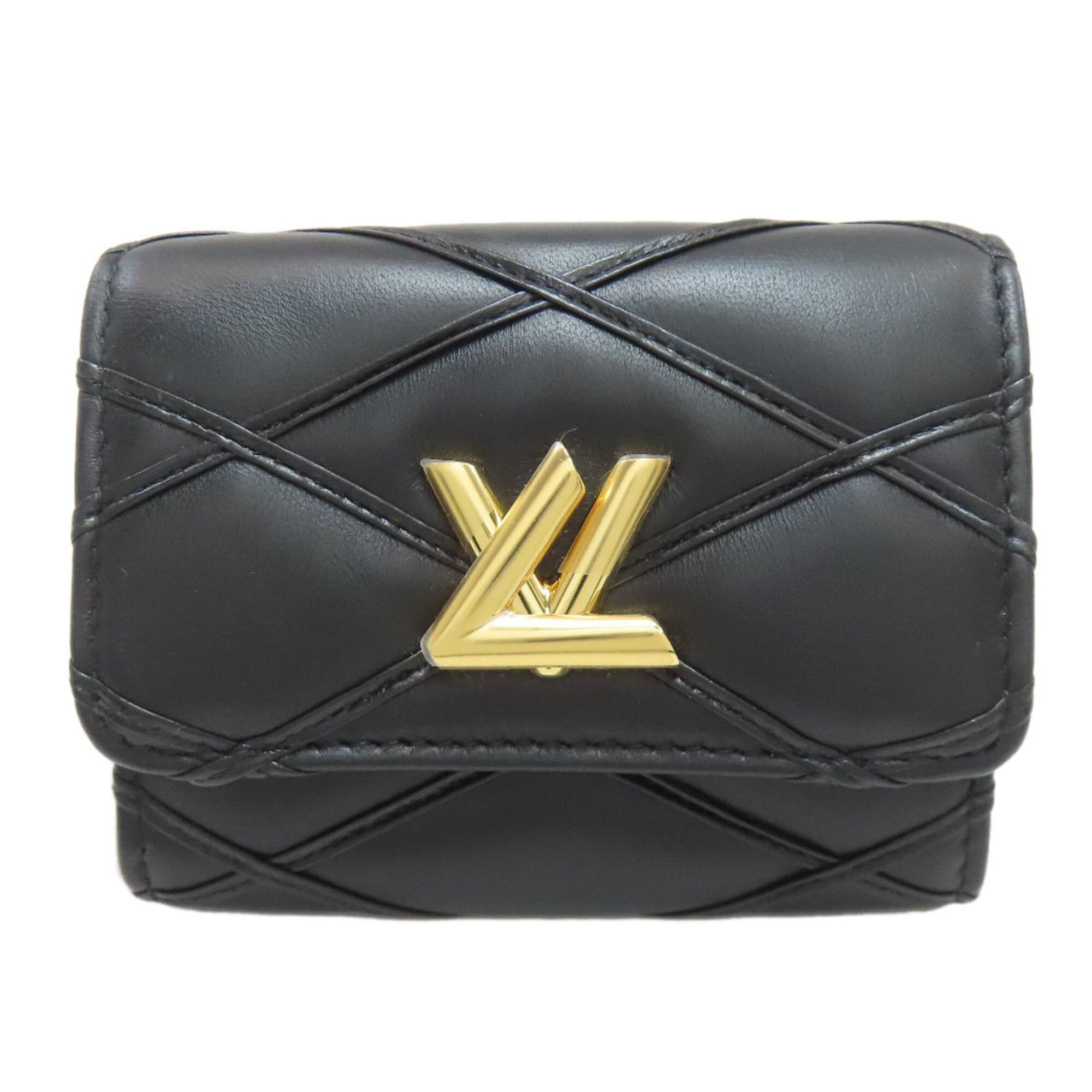 Louis Vuitton Malletage Noir Leather Wallet (Bi-Fold) (Pre-Owned)