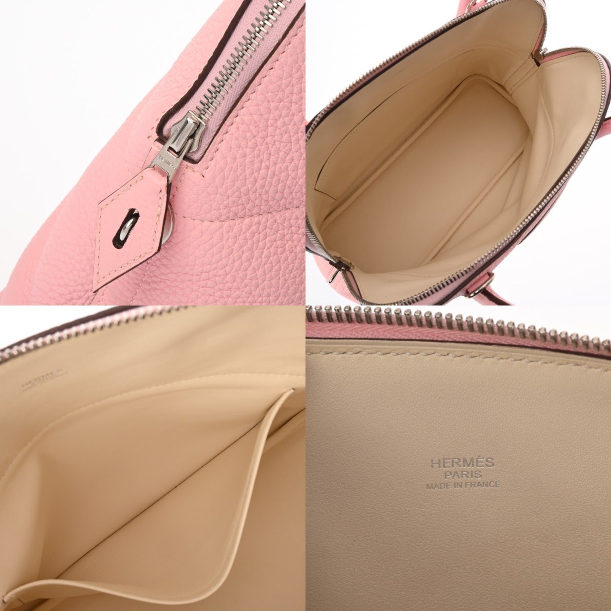 Hermes Bolide Rose Sakura Taurillon Clemence Leather Handbag (Pre-Owned)