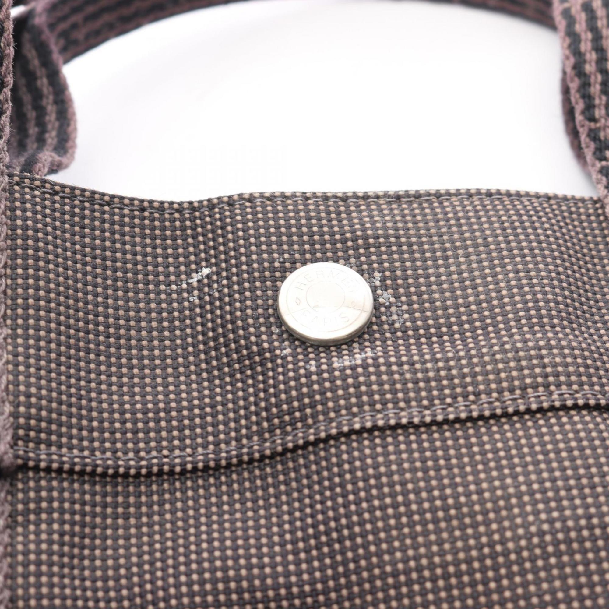 Hermes Gray Nylon Canvas Handbag Tote Bag (Pre-Owned)
