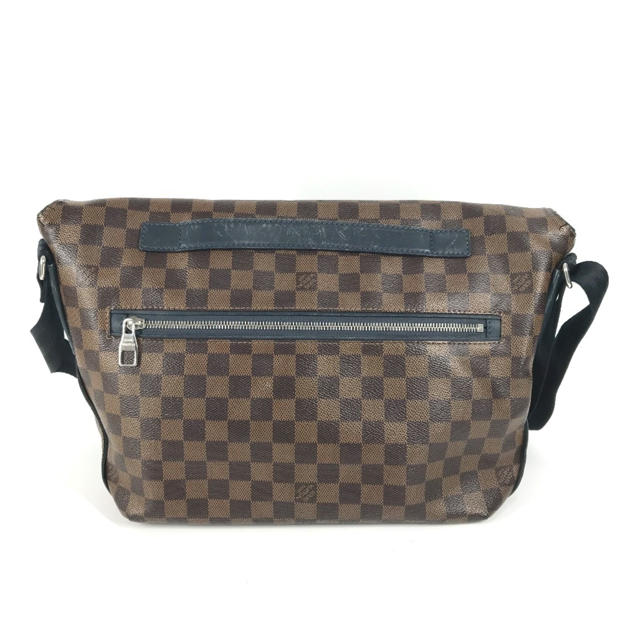Louis Vuitton Brown Navy Damier Canvas Messenger Bag Shoulder Bag (Pre-Owned)