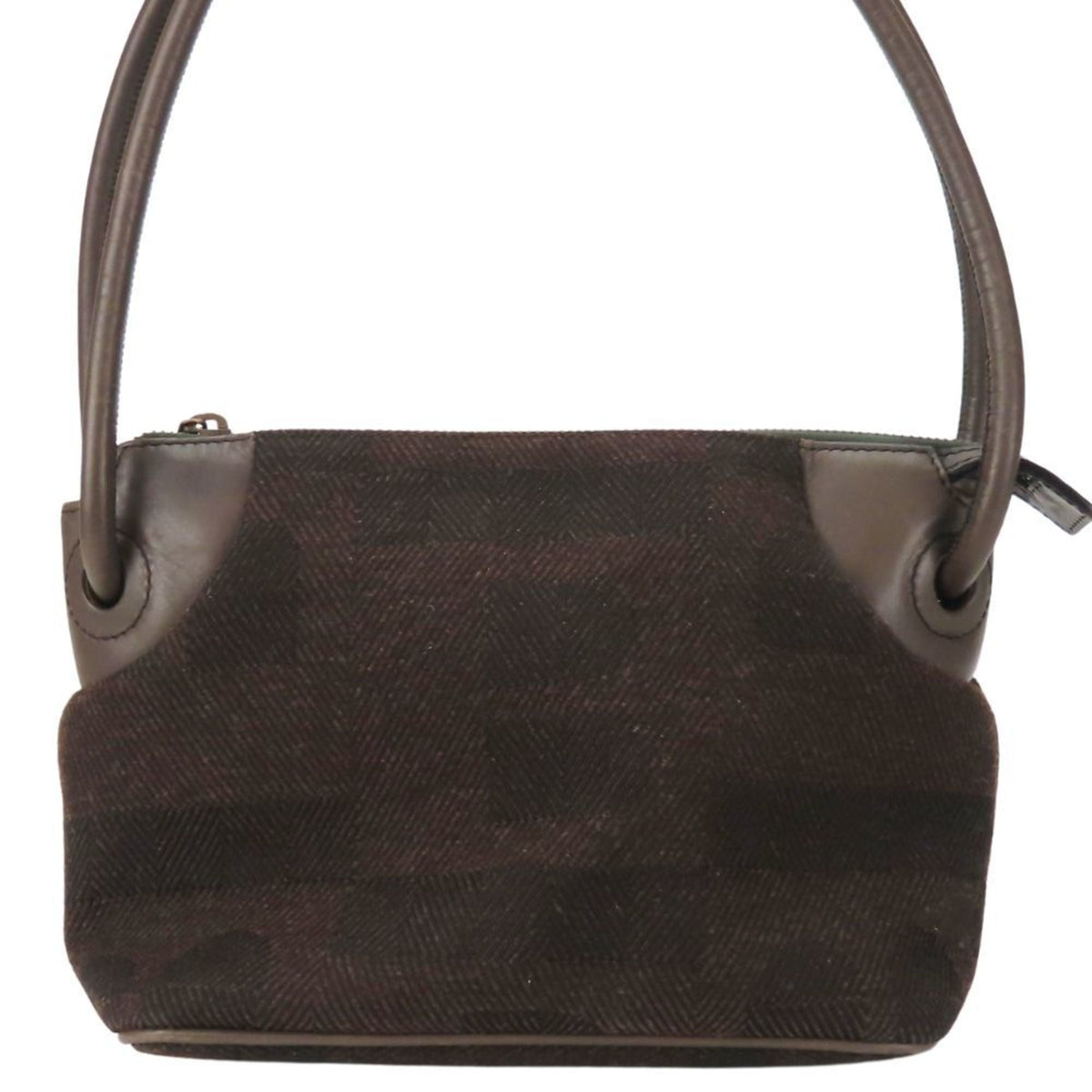 Bally Brown Wool Leather Handbag (Pre-Owned)
