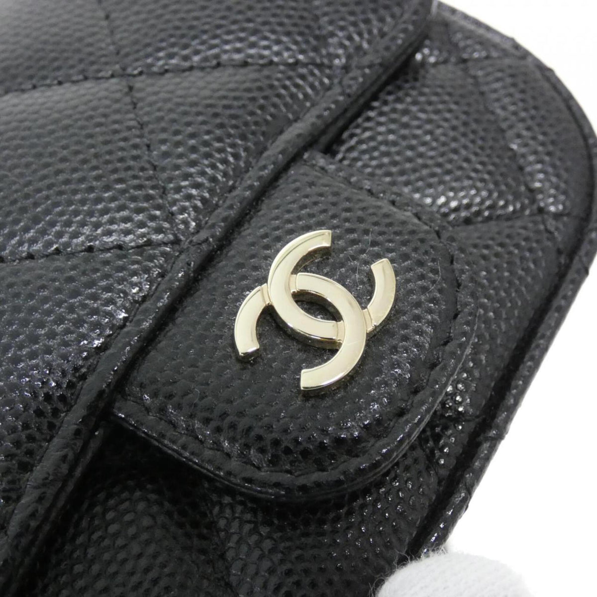 Chanel Black Grained Calfskin Handbag Shoulder Bag (Pre-Owned)