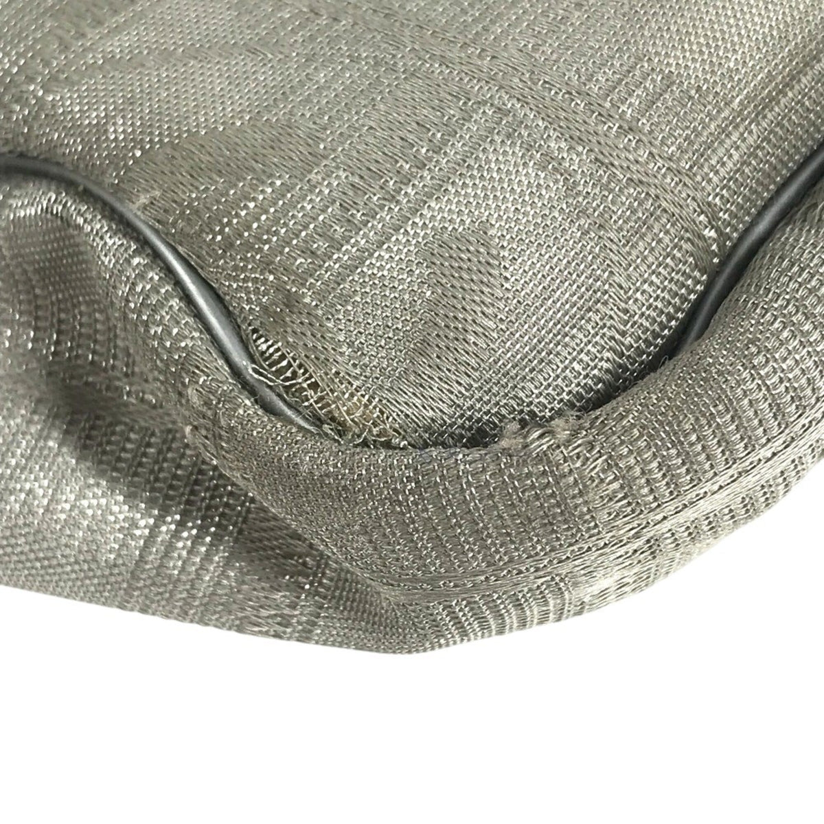 Chanel Silver Nylon Jacquard Shoulder Bag Tote Bag (Pre-Owned)