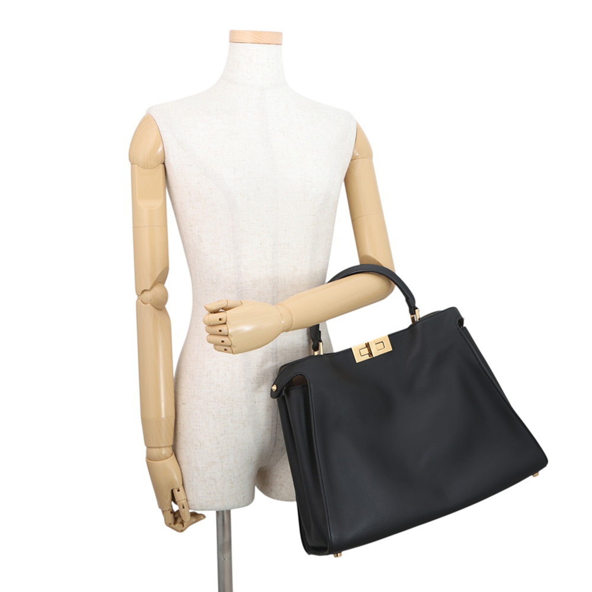 Fendi Black Leather Handbag Shoulder Bag (Pre-Owned)