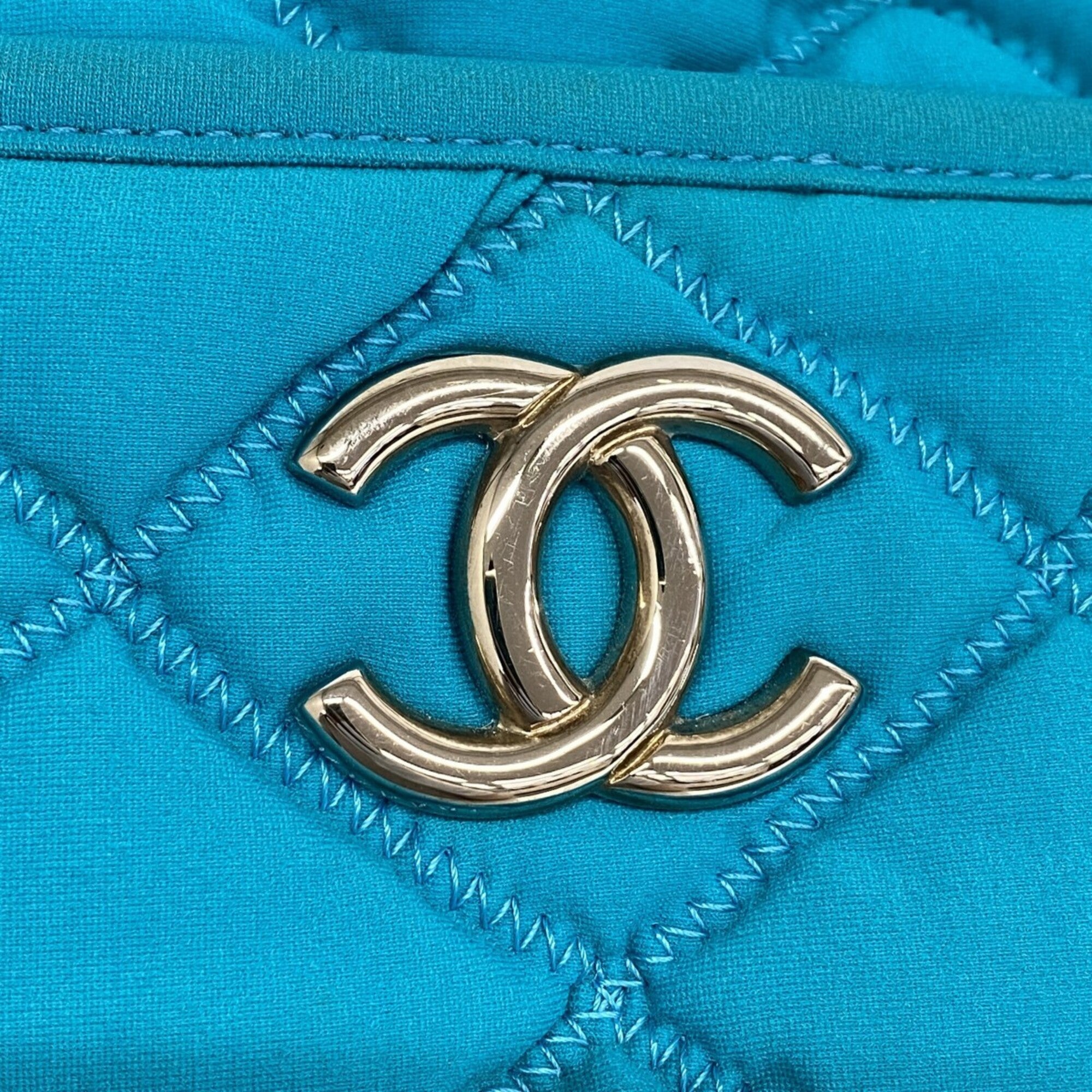 Chanel Light Blue Nylon Shoulder Bag (Pre-Owned)