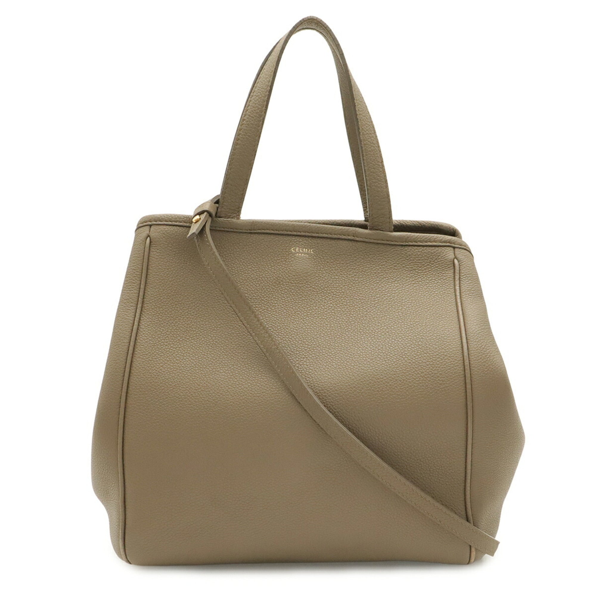 Celine Grayish Leather Shoulder Bag Tote Bag (Pre-Owned)