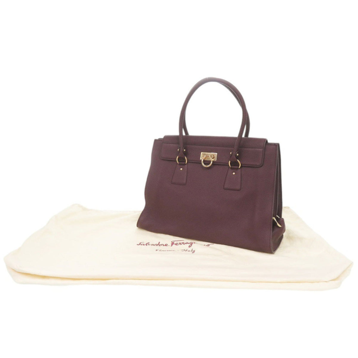 Salvatore Ferragamo Purple Leather Tote Bag (Pre-Owned)