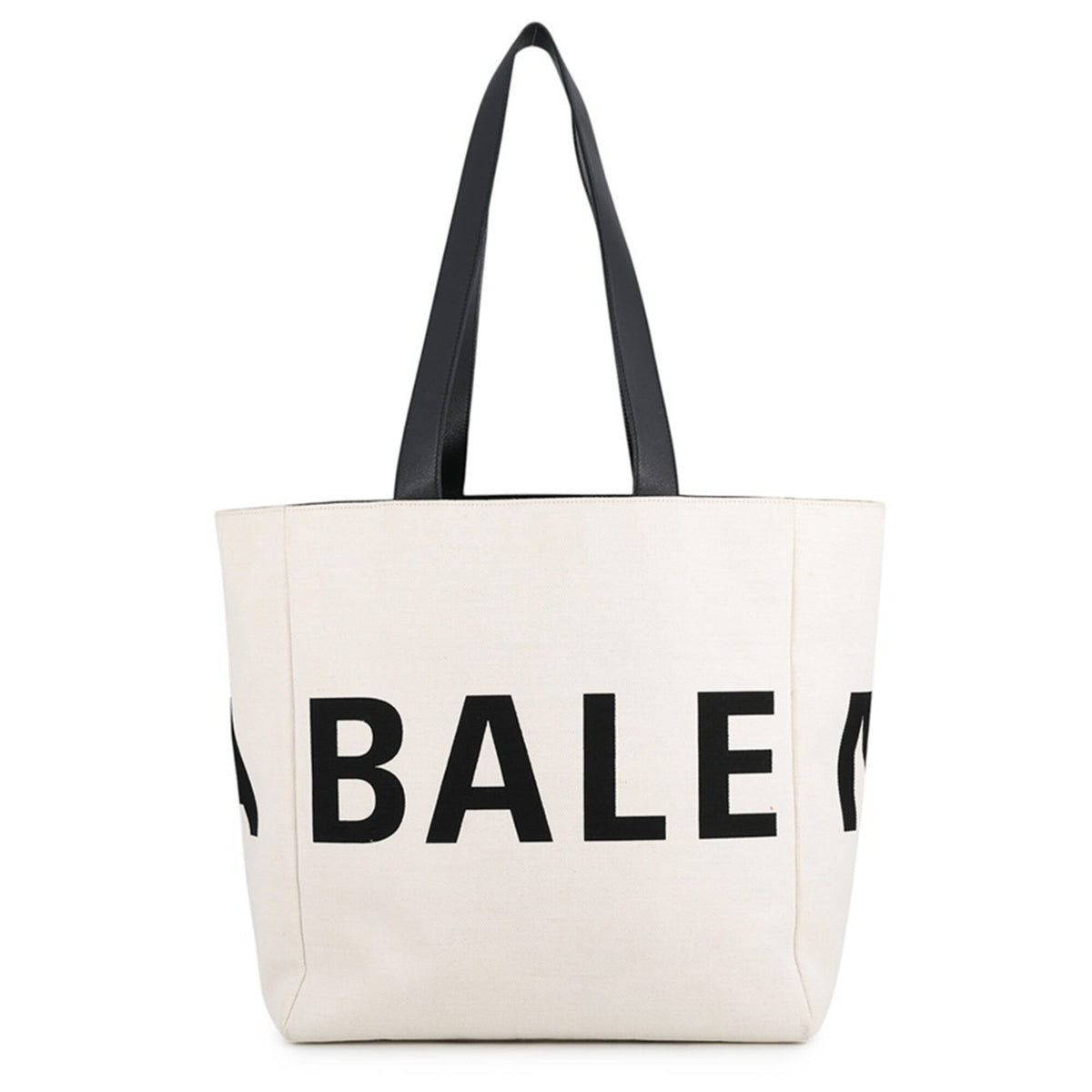 Balenciaga Black Ivory Canvas Handbag Tote Bag (Pre-Owned)
