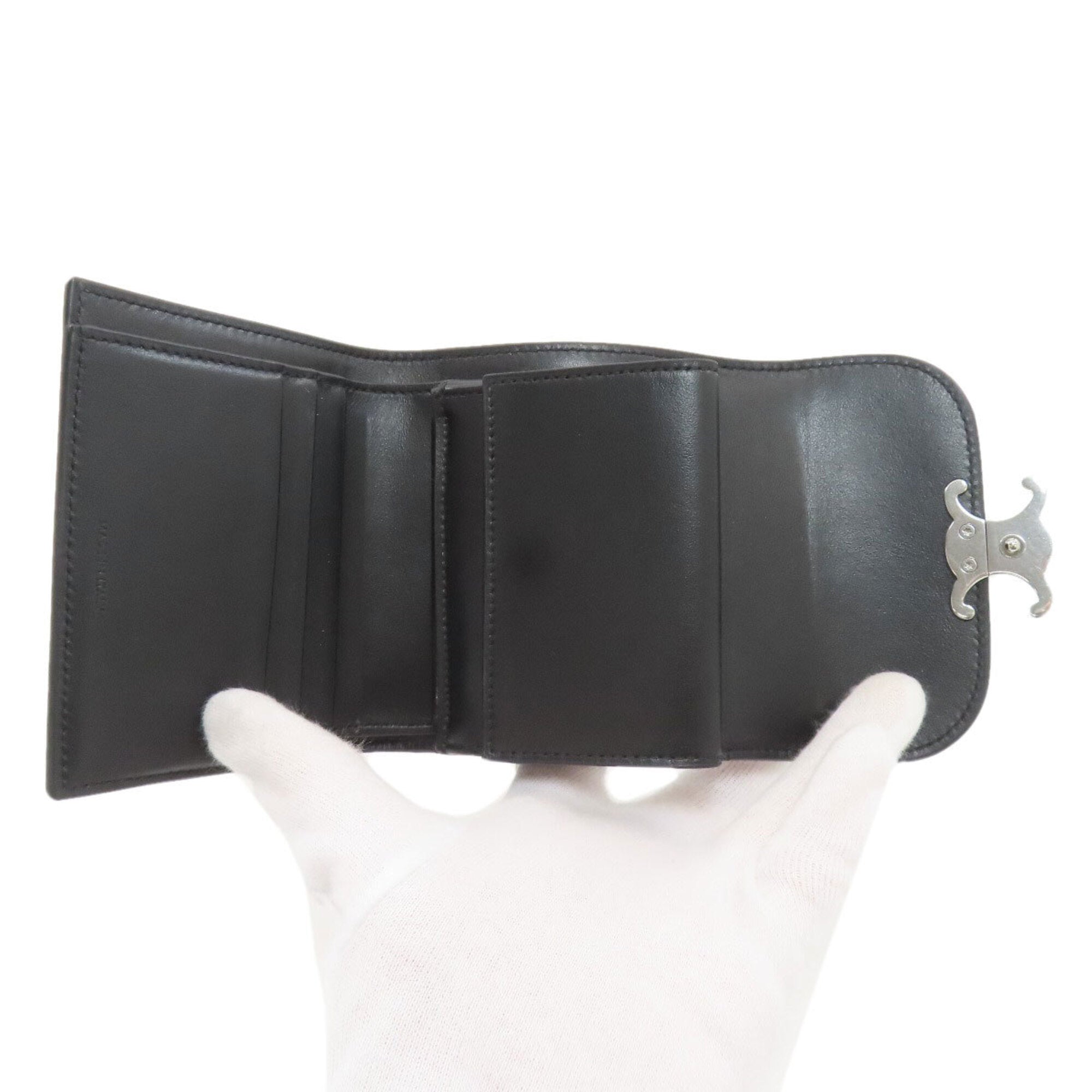 Celine Black Leather Wallet (Tri-Fold) (Pre-Owned)