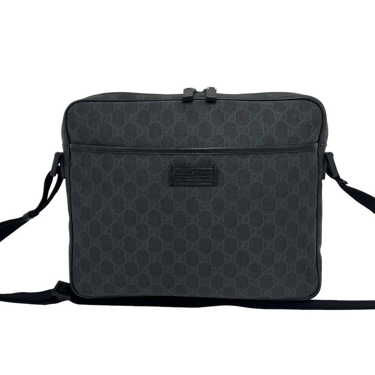 Gucci Black Pvc Leather Messenger Bag Shoulder Bag (Pre-Owned)