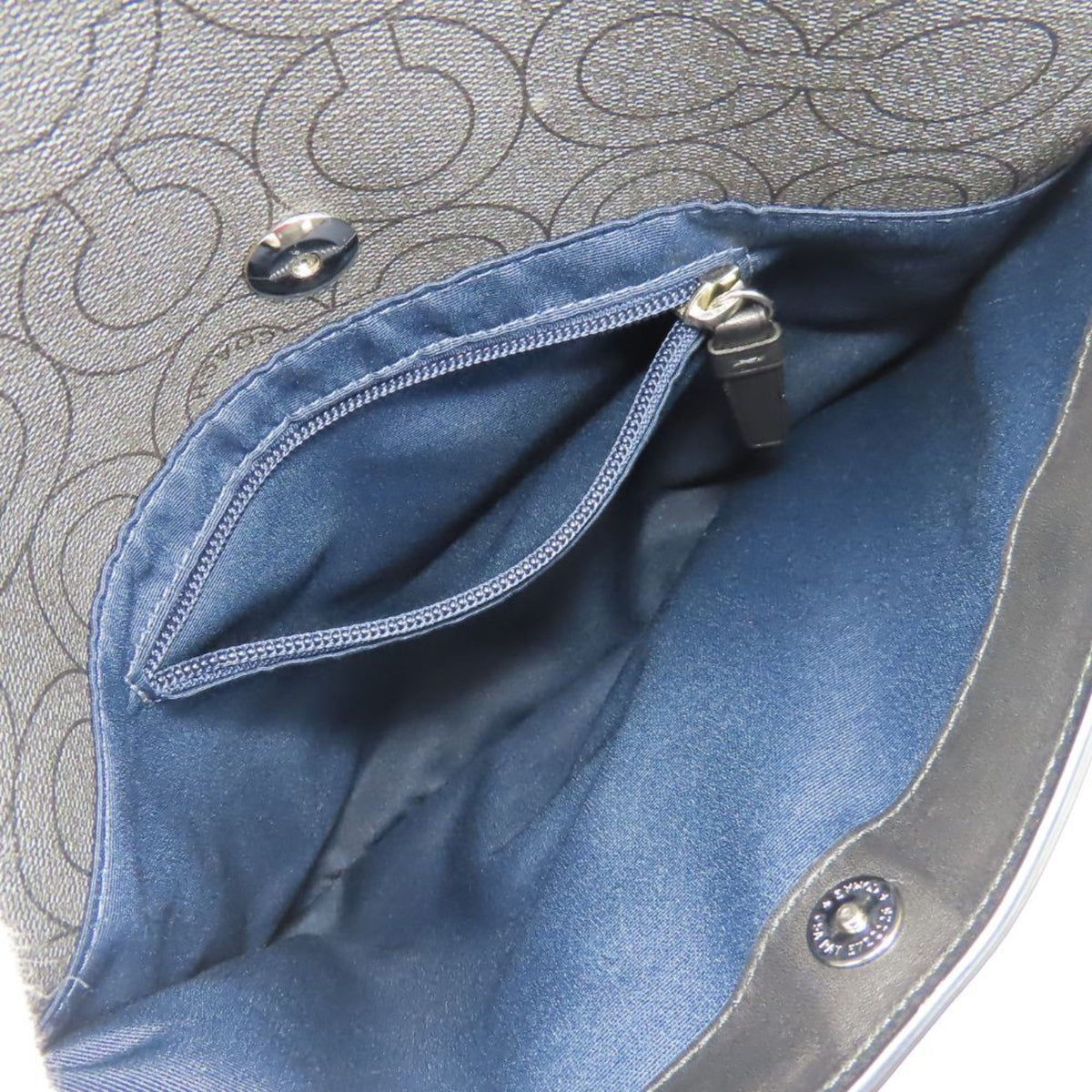 Coach Black Gray Pvc Shoulder Bag (Pre-Owned)