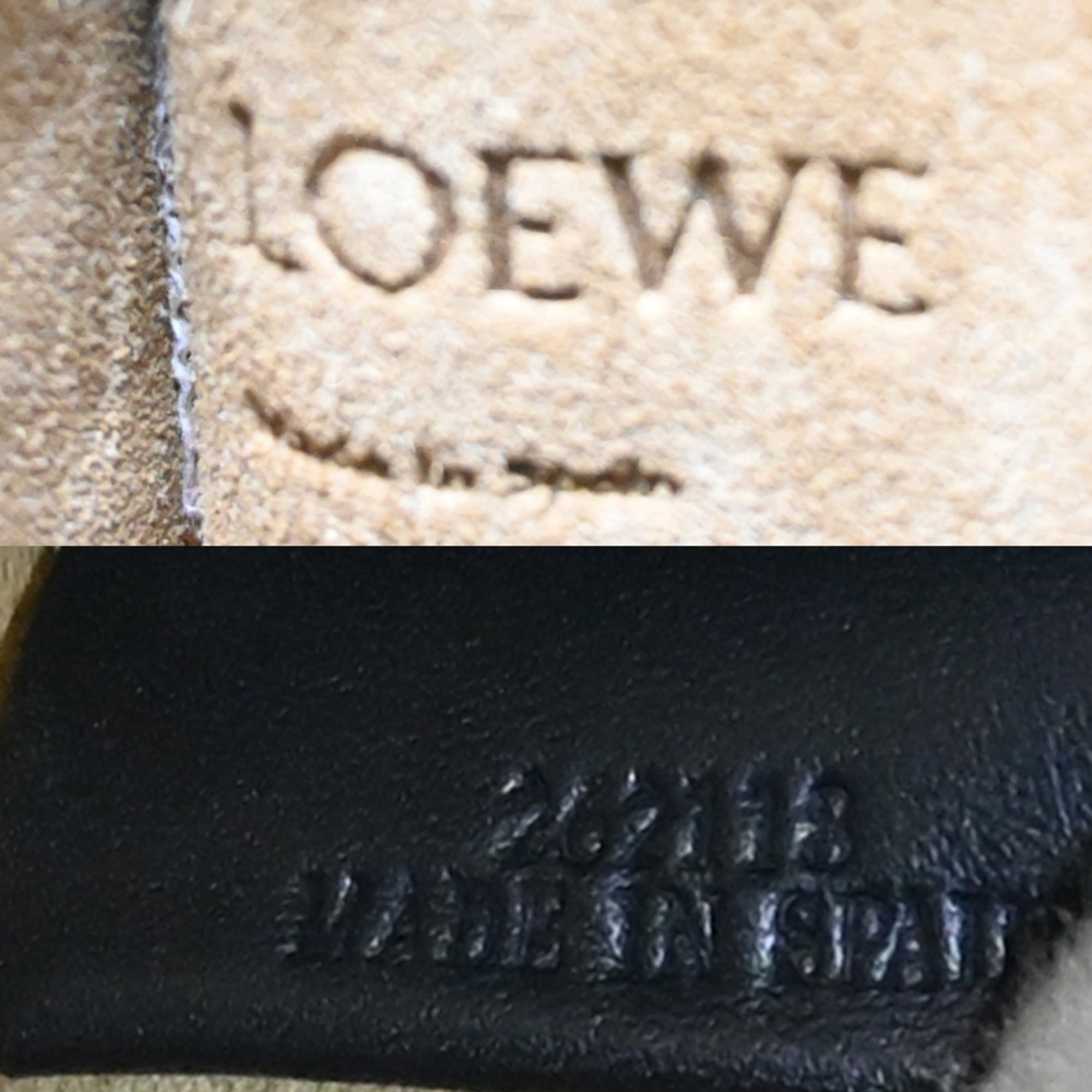Loewe Beige Black Leather Canvas Baguette Bag (Pre-Owned)