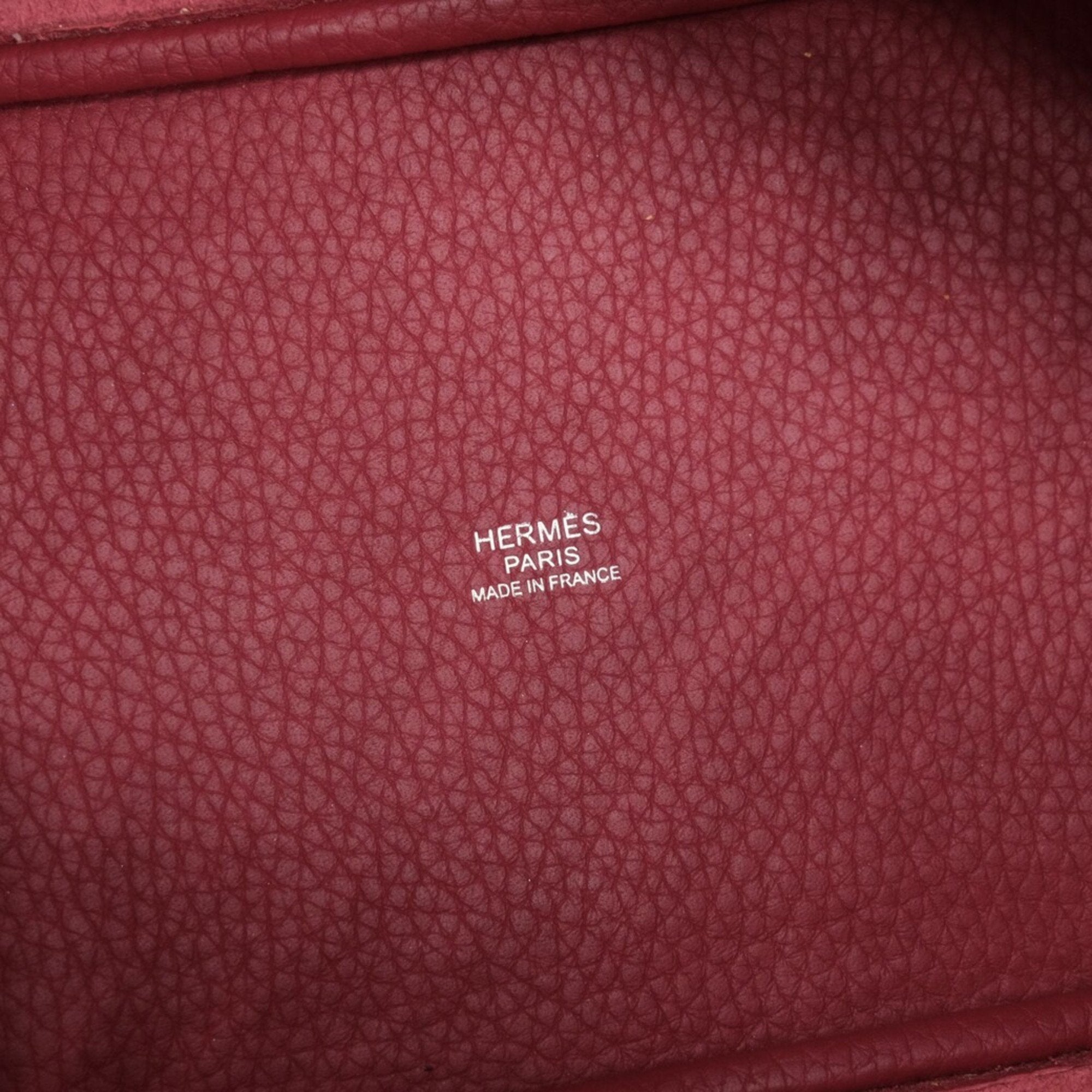 Hermes Rouge H Taurillon Clemence Leather Handbag Tote Bag (Pre-Owned)