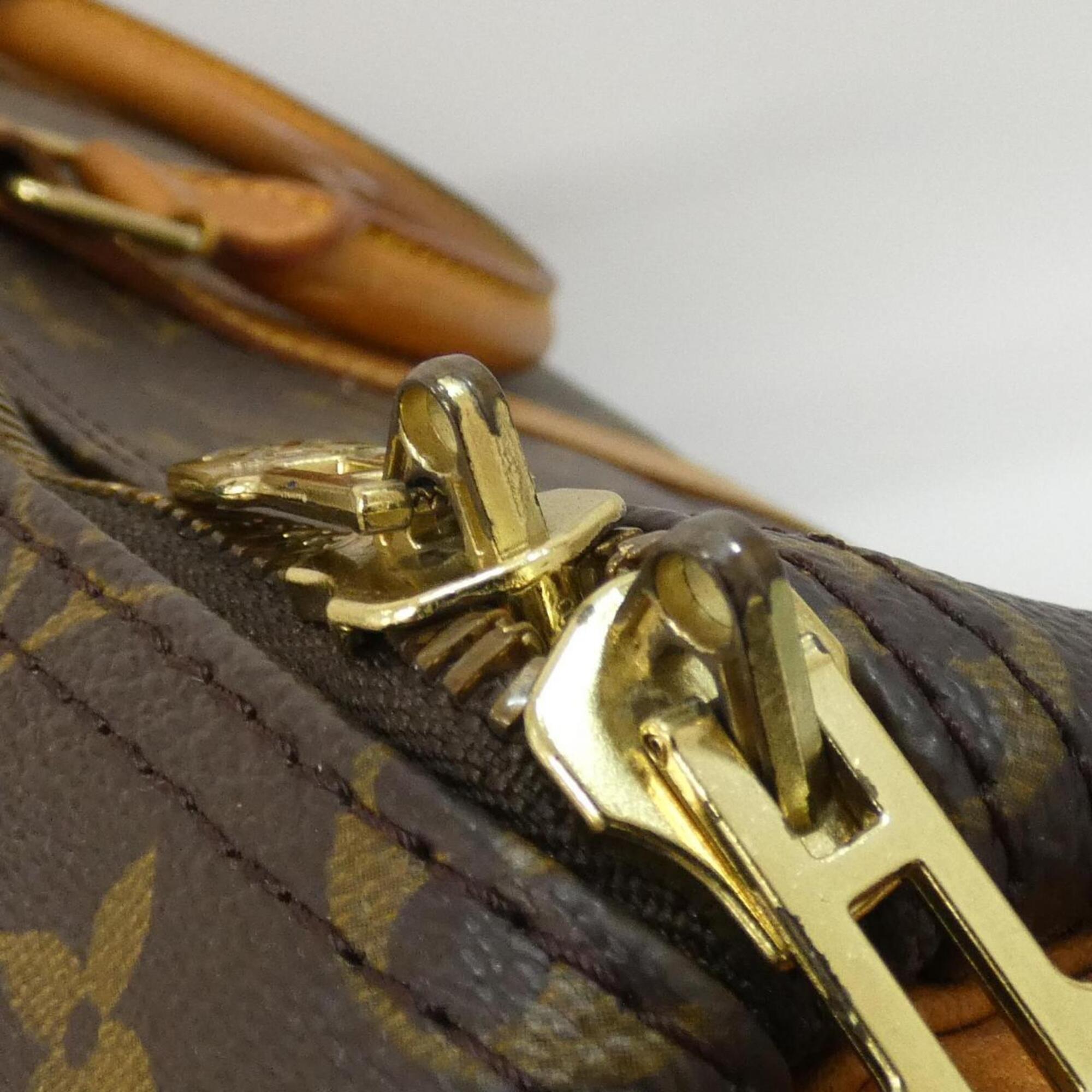 Louis Vuitton Monogram Marron Coated Canvas Boston Bag (Pre-Owned)